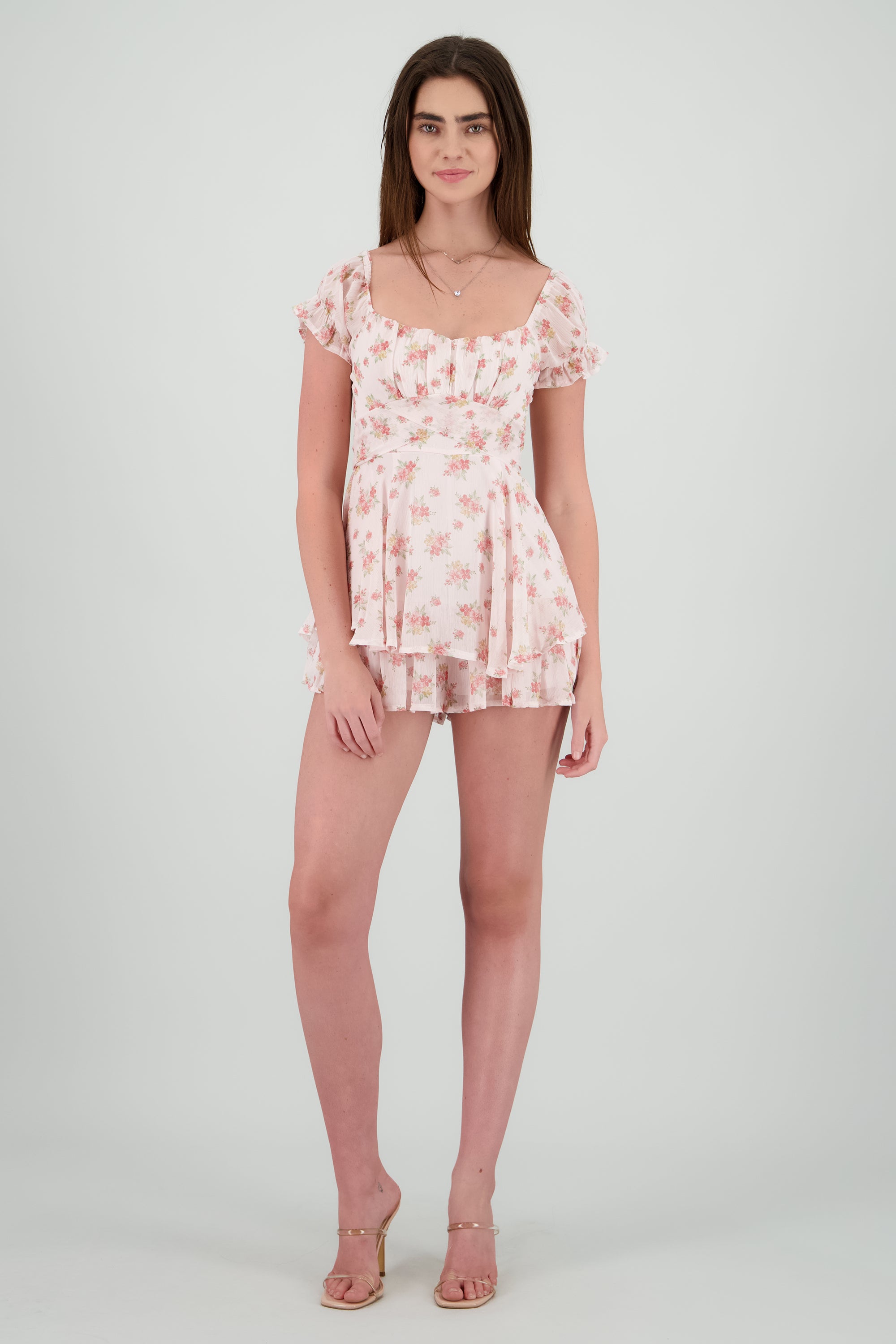 Romper olanes estampado flores ROSA COMBO