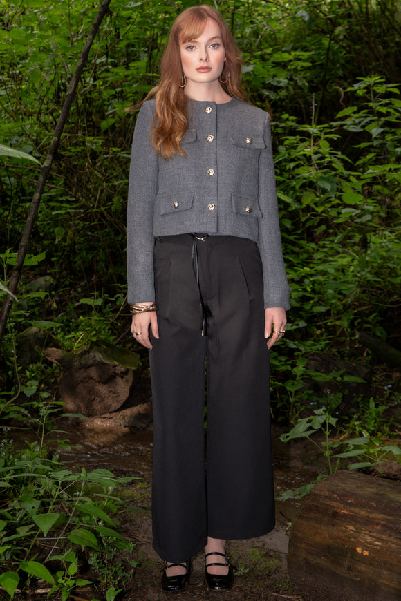 Pantalon high waisted con pinzas cinto Hypsters