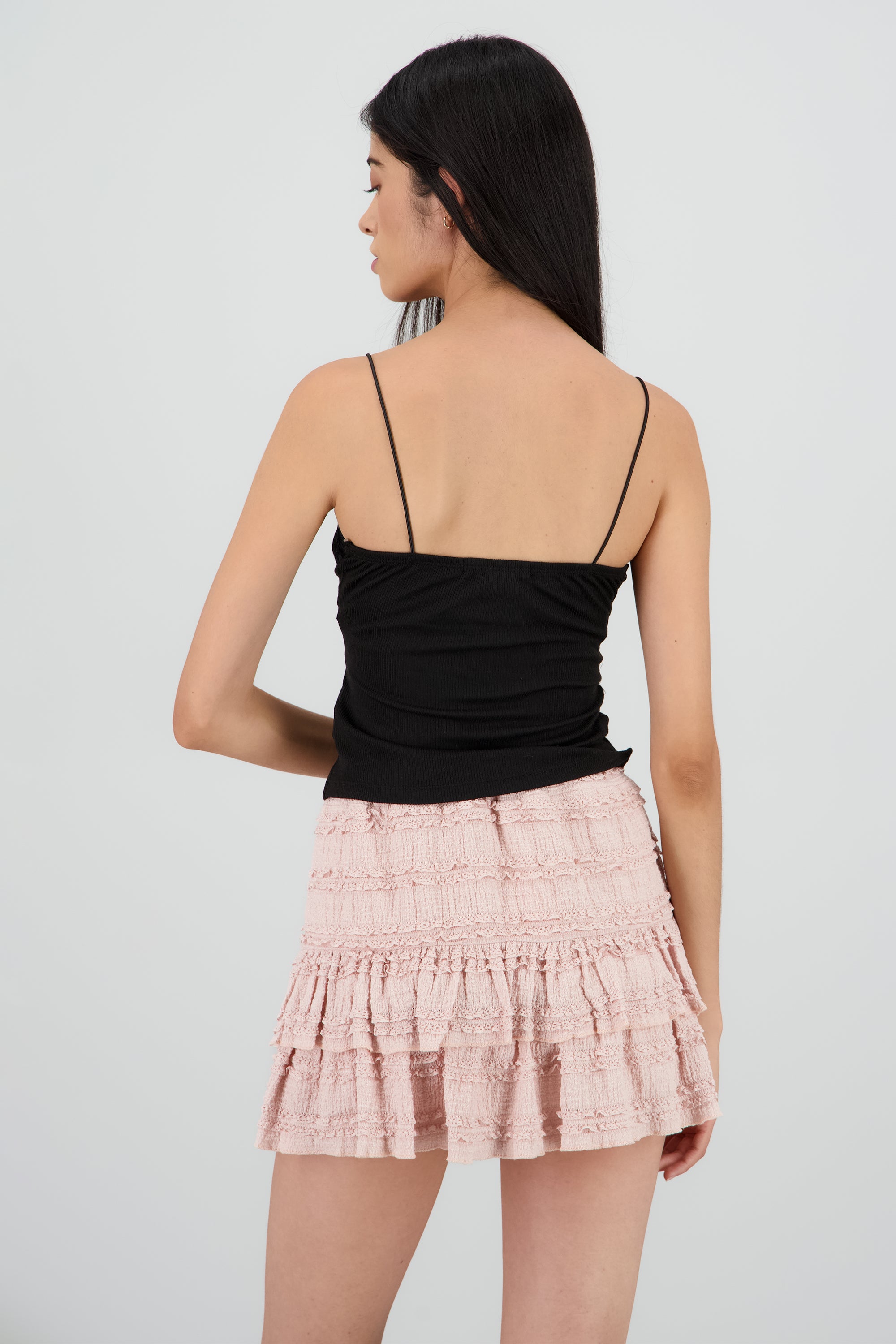 Top tirantes detalle encaje botones NEGRO