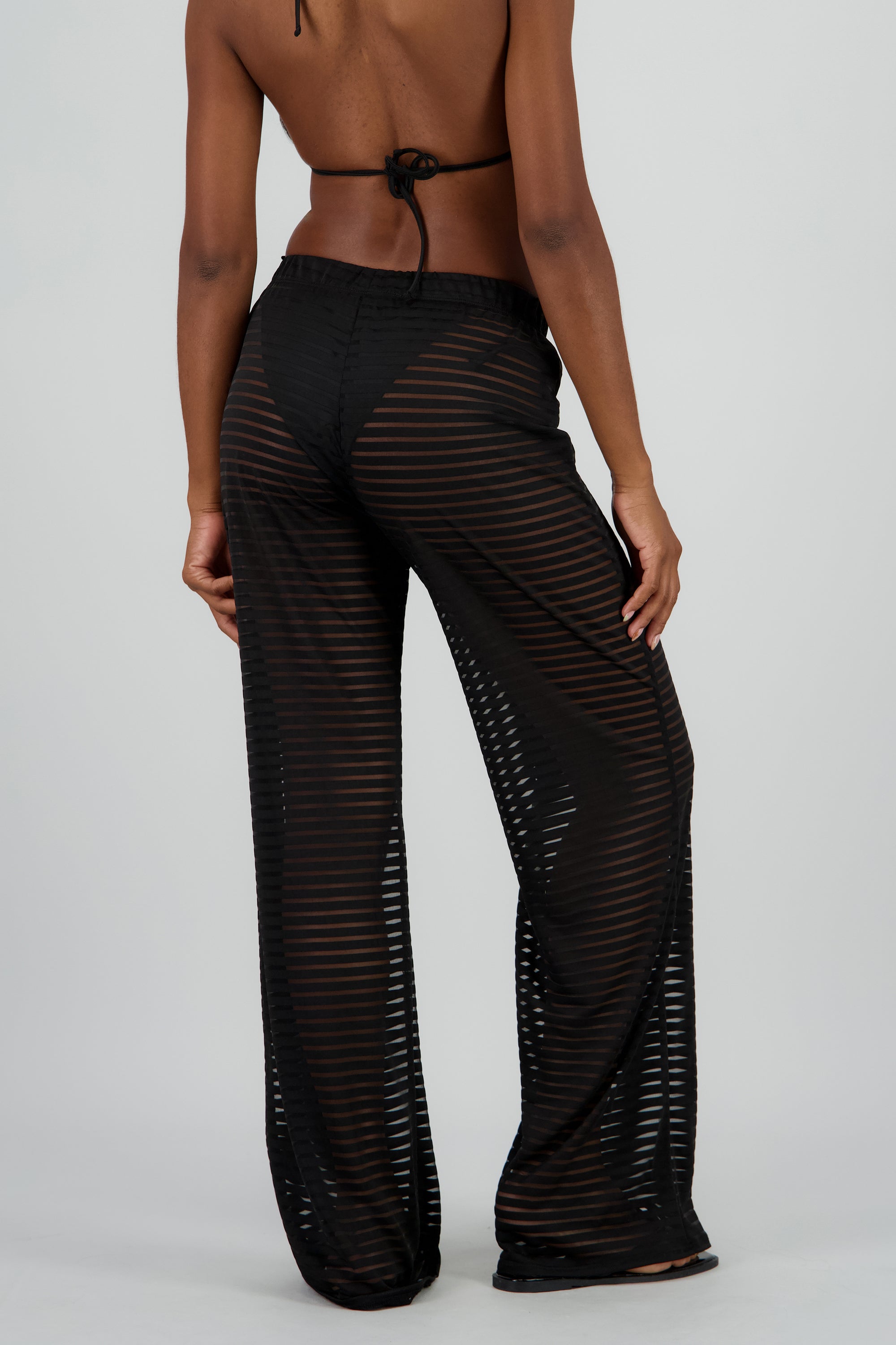 Pantalon salida de baño lineas NEGRO