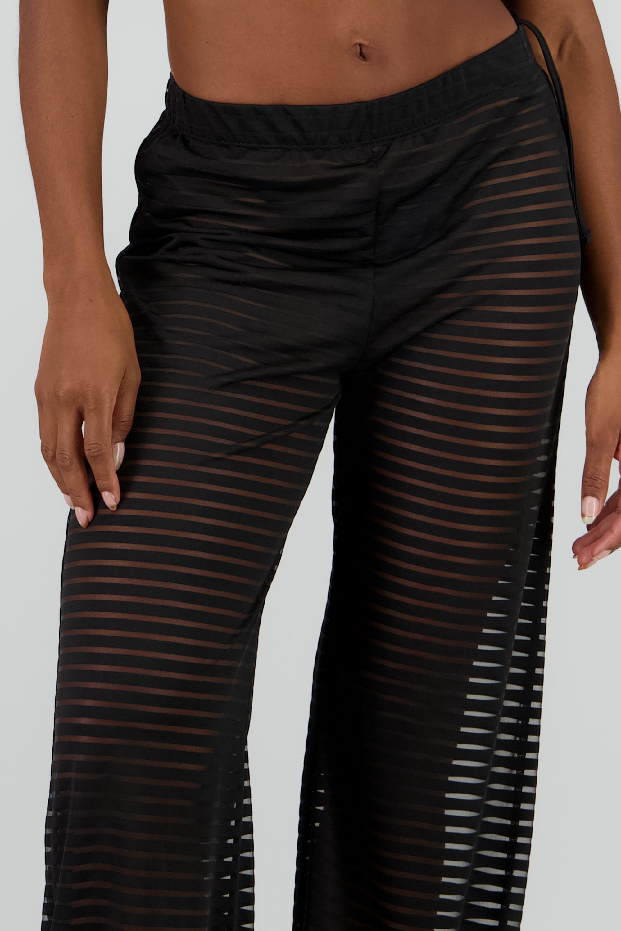 Pantalon salida de baño lineas NEGRO