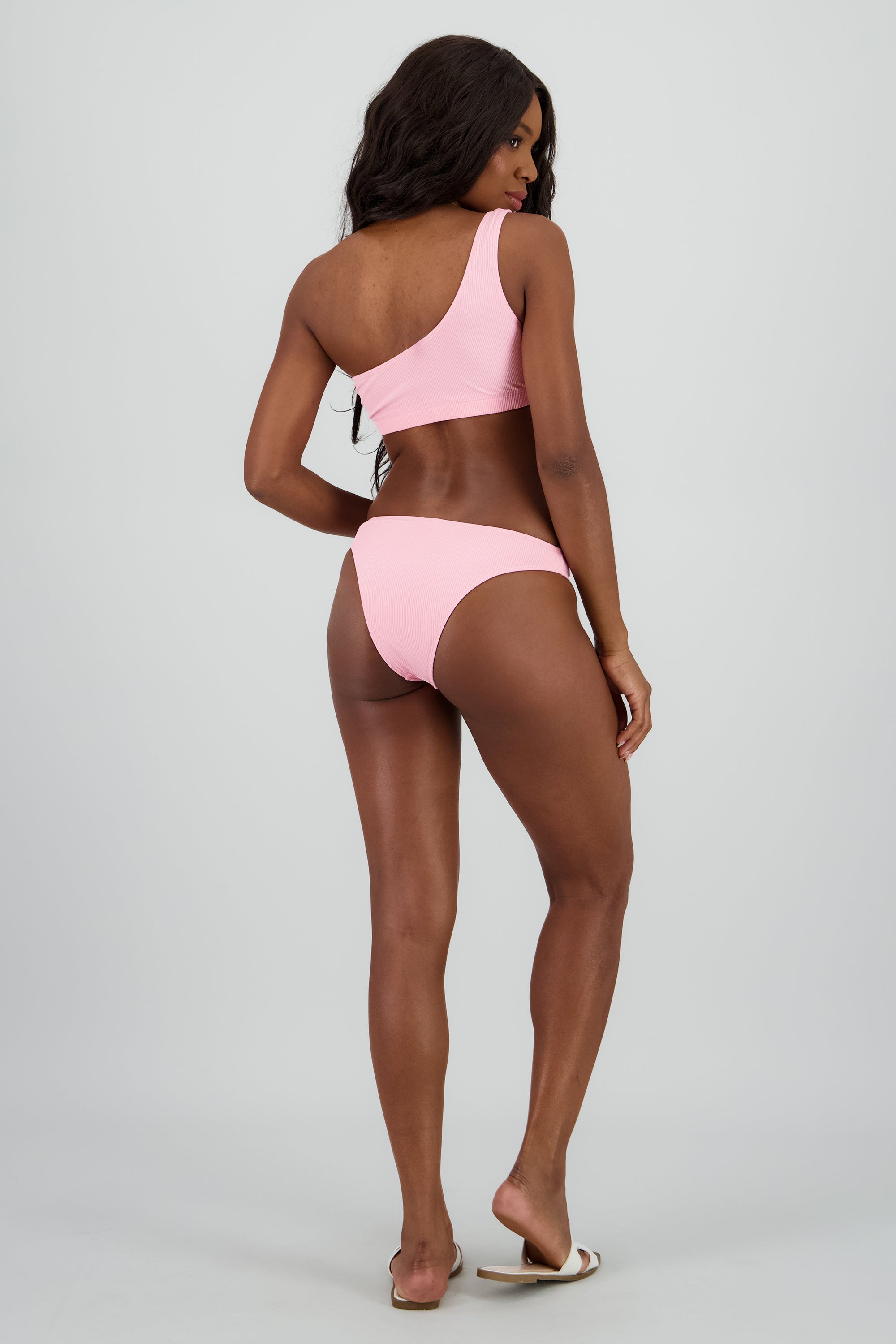Bikini rib un hombro ROSA