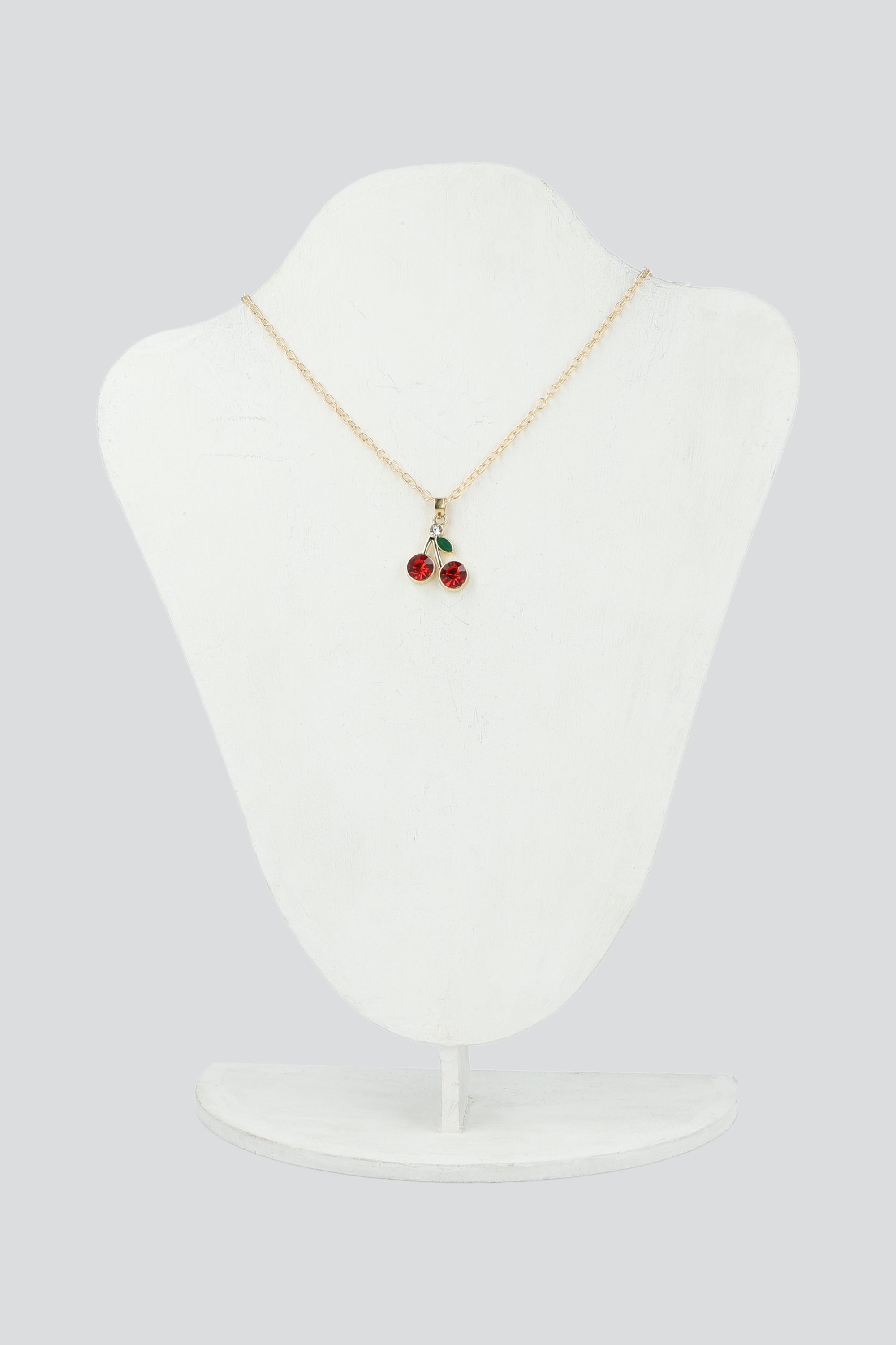 Collar cereza detalle hoja ROJO