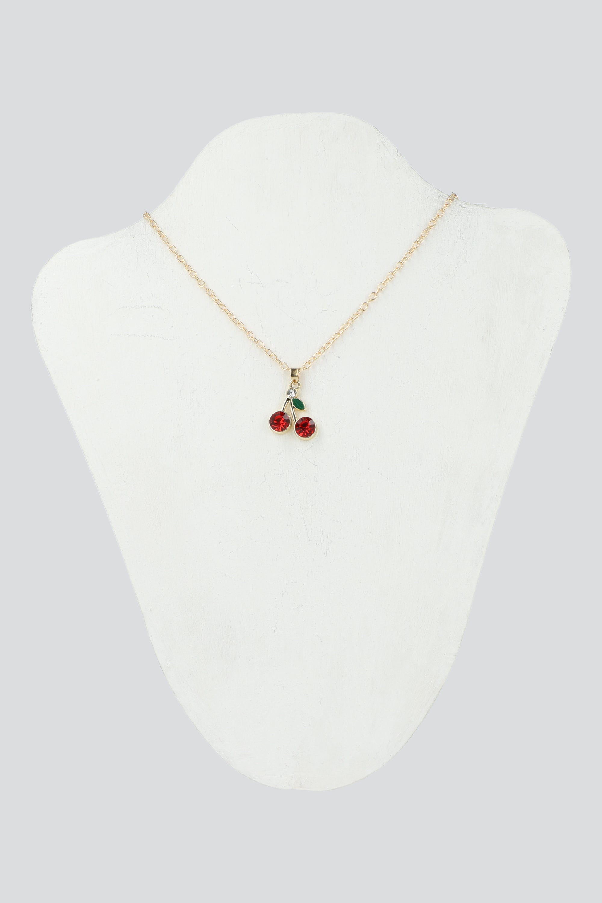 Collar cereza detalle hoja ROJO