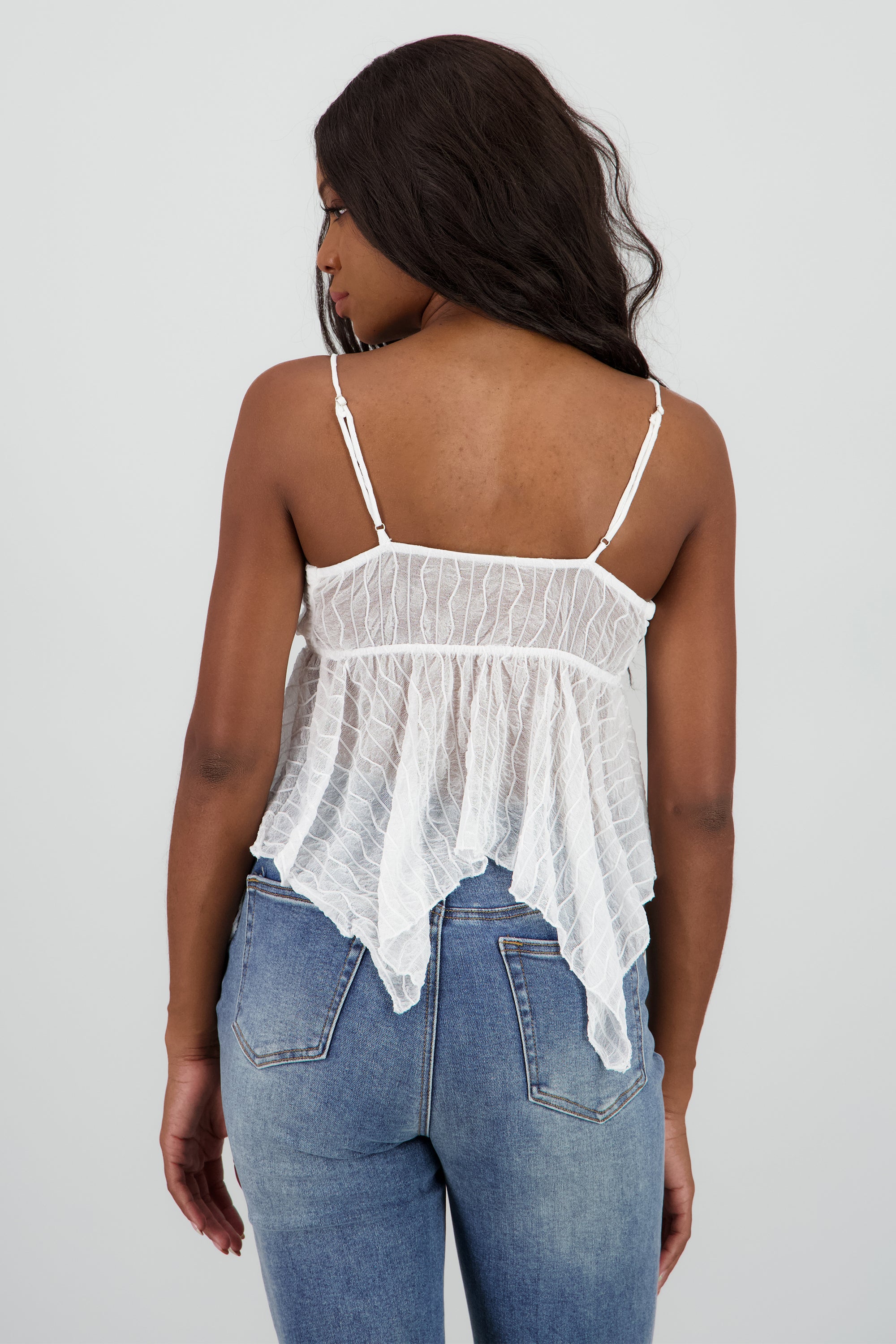 Top tirantes encaje asimetrico BLANCO