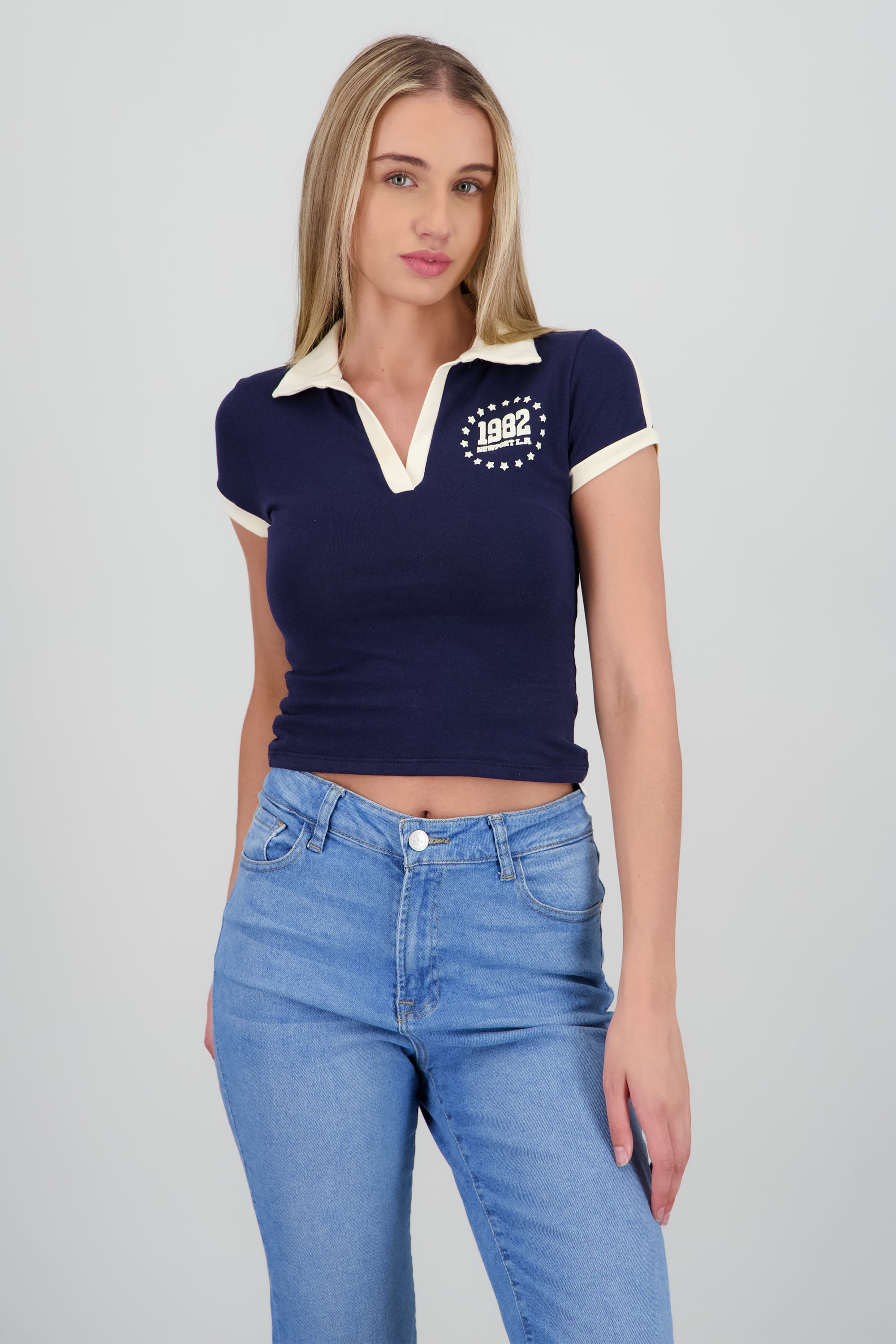 Top polo constraste MARINO COMBO