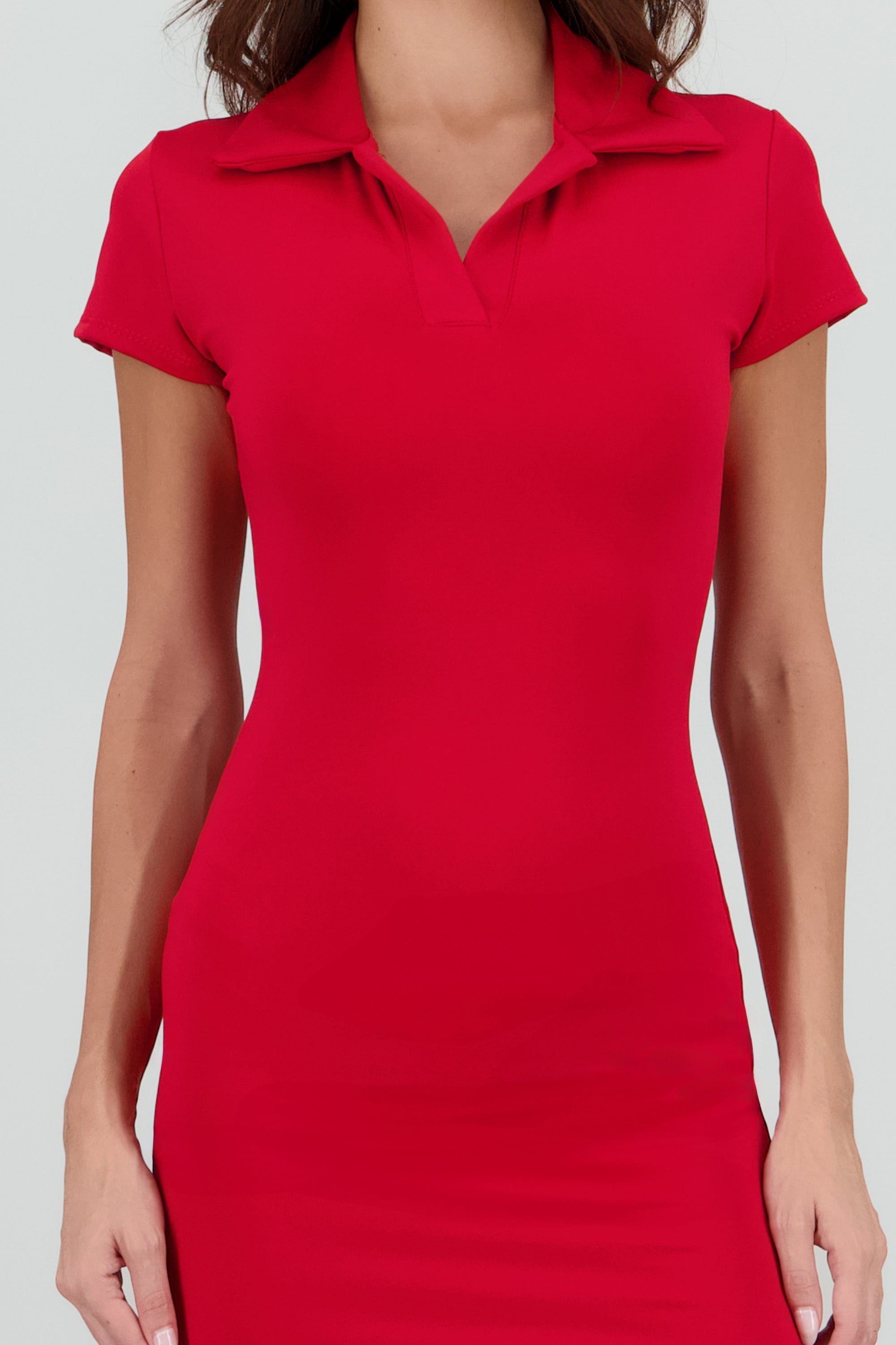 Vestido polo liso ROJO