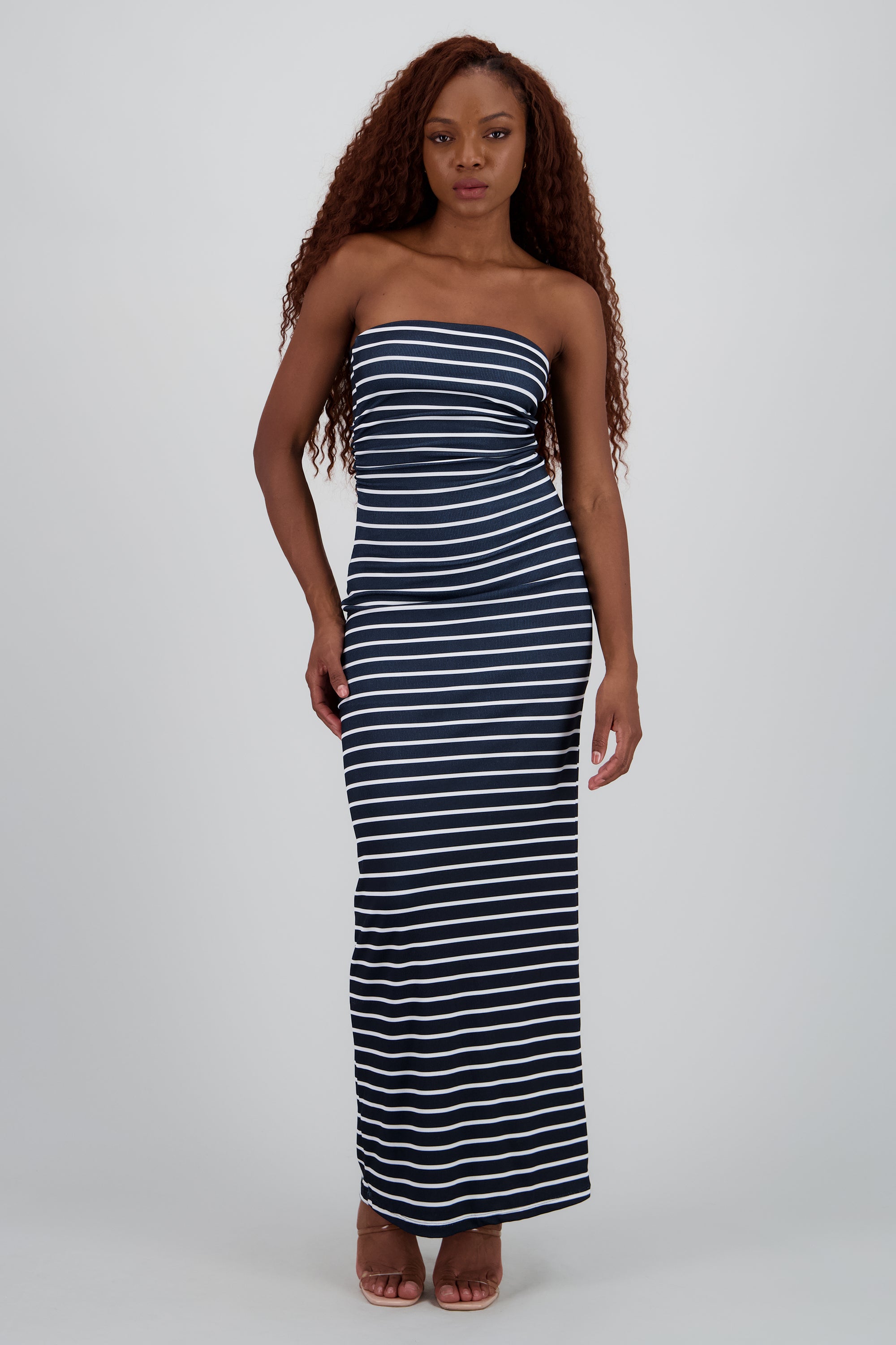 Vestido strapless rayas MARINO COMBO