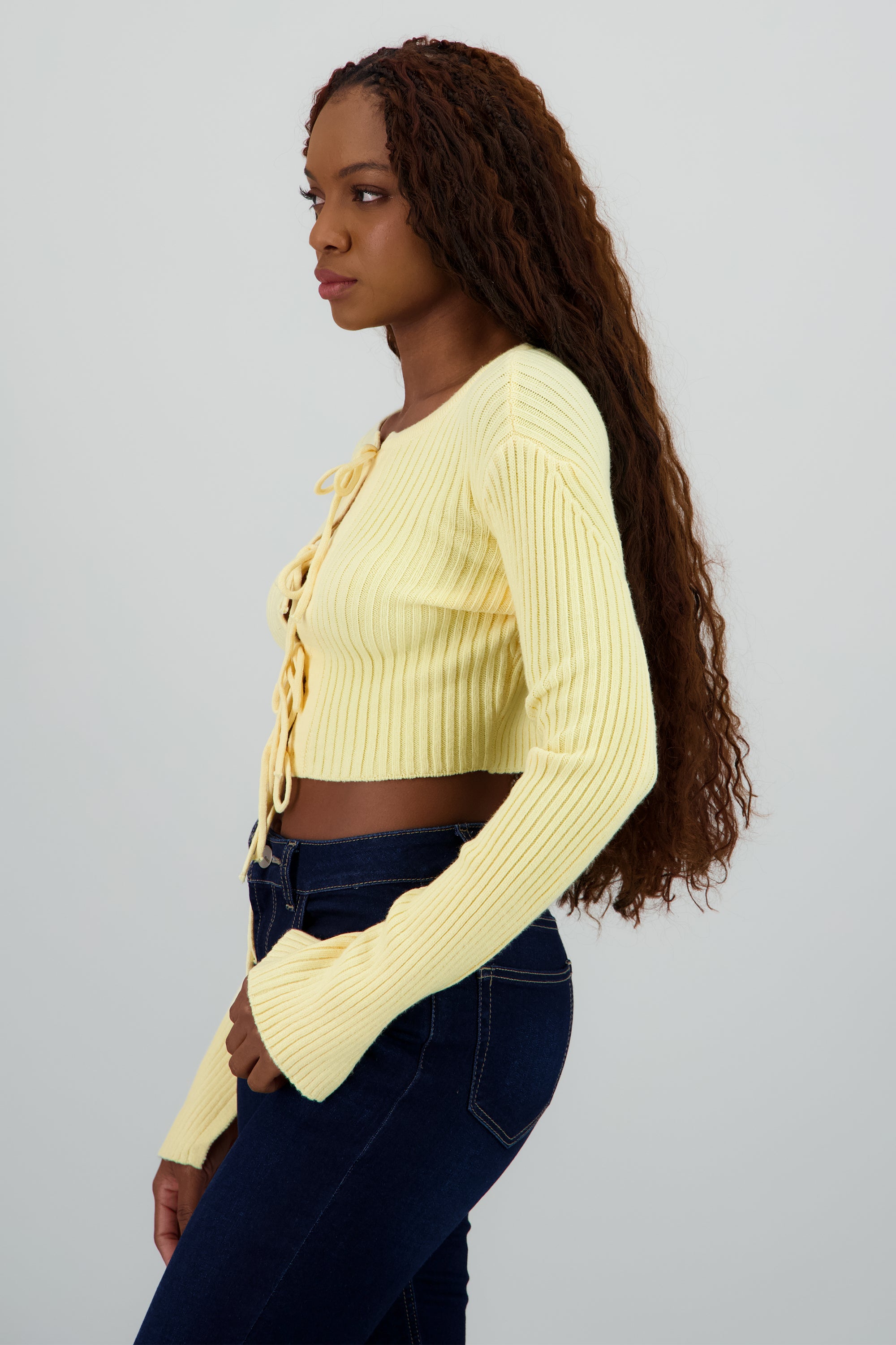 Cardigan con detalle monos AMARILLO PASTEL