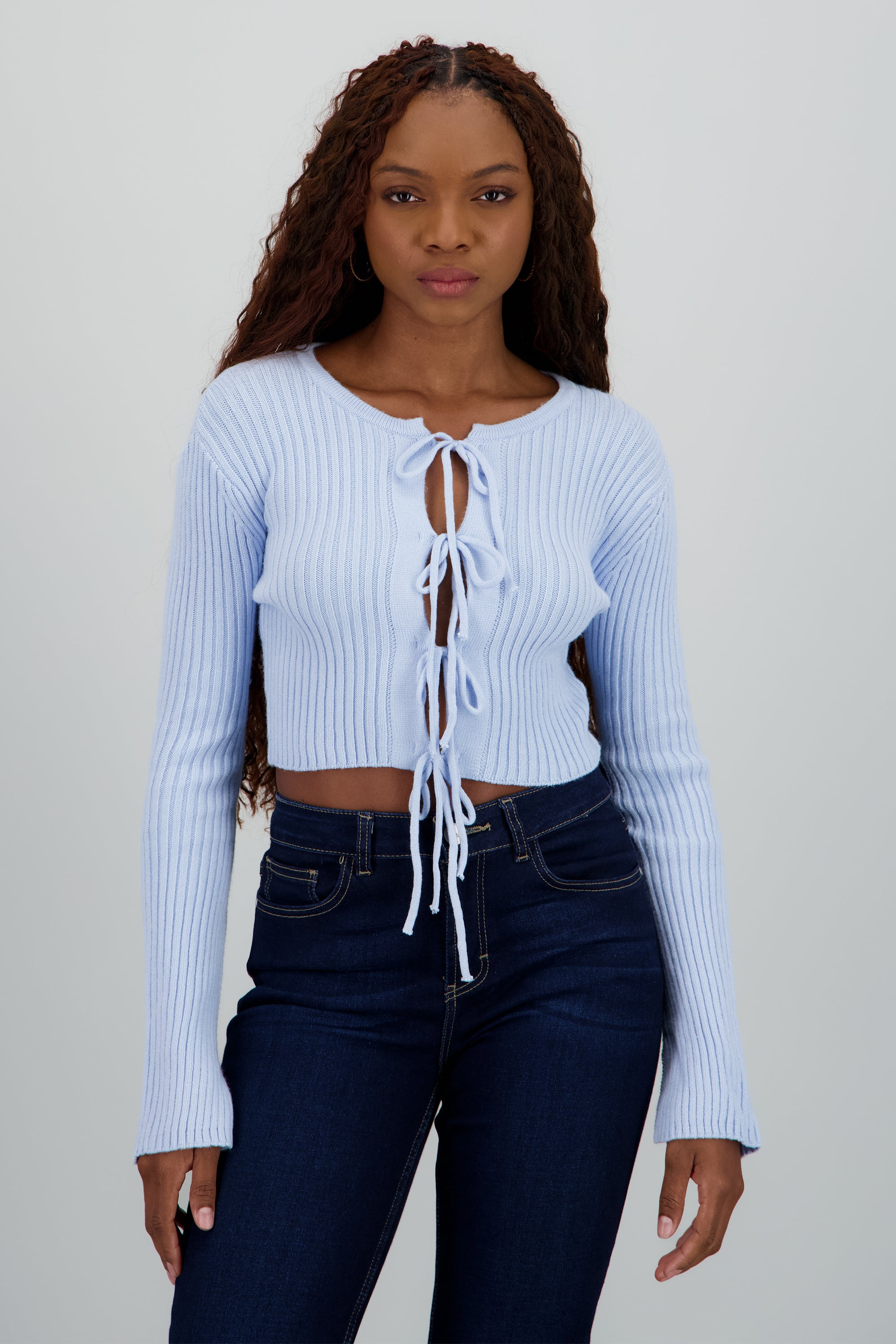 Cardigan con detalle monos AZUL PASTEL