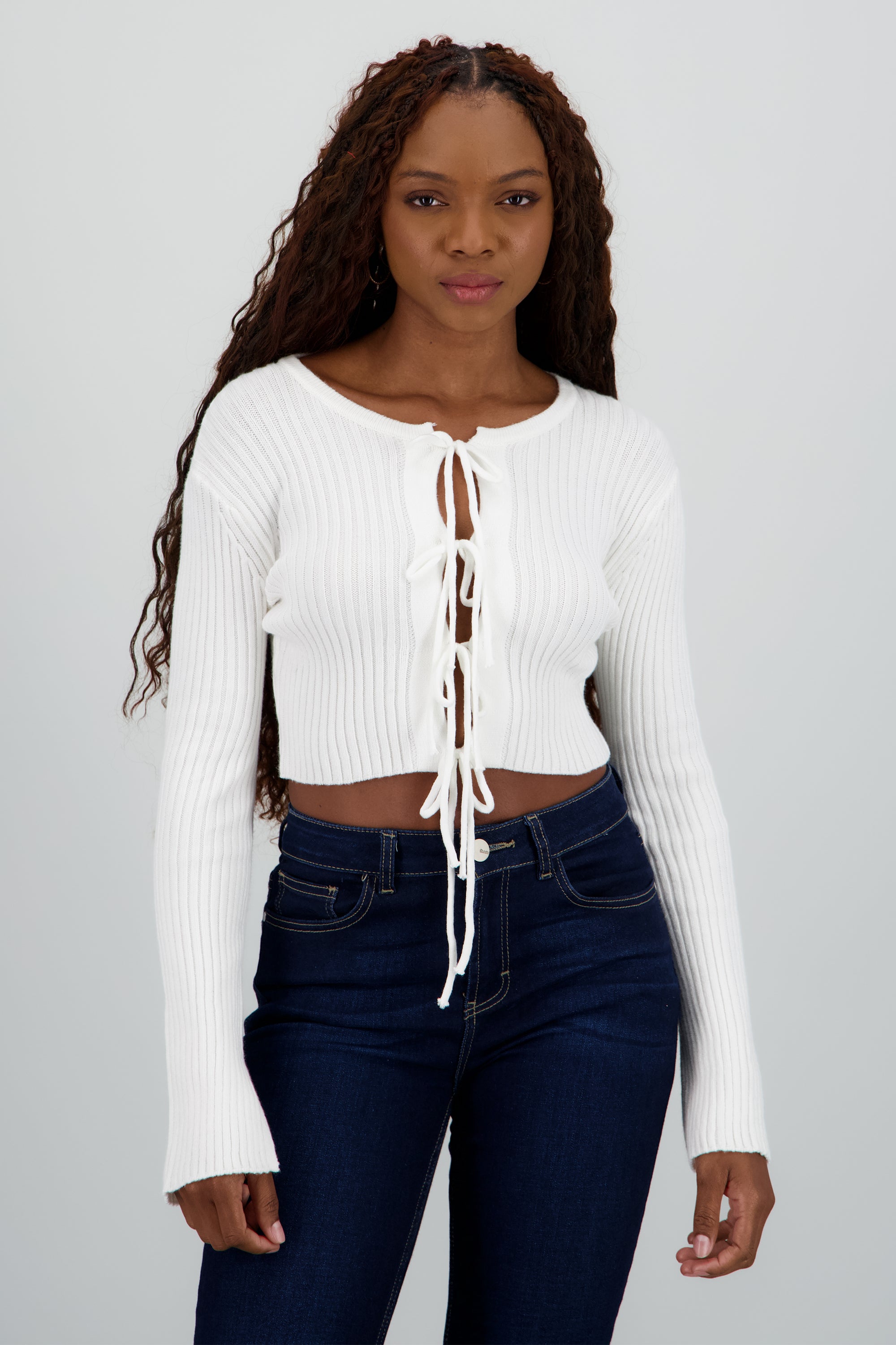 Cardigan con detalle monos BLANCO