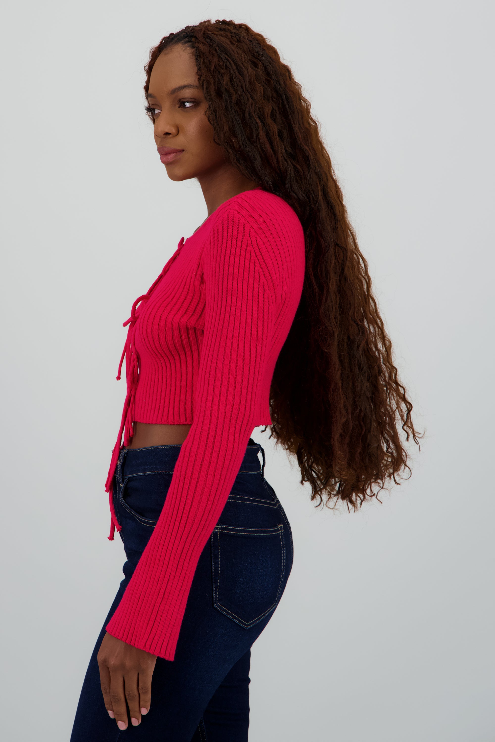 Cardigan con detalle monos ROJO