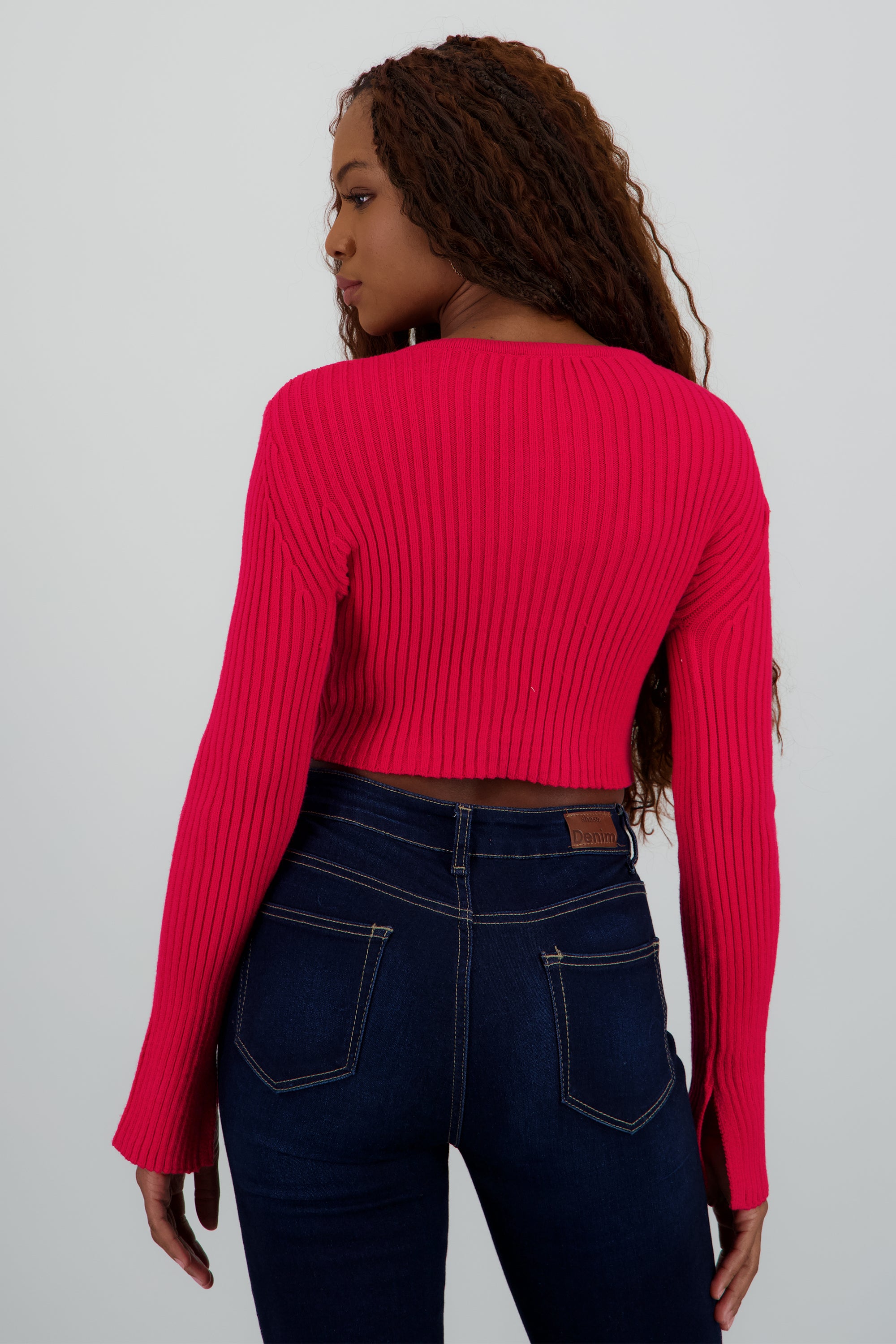 Cardigan con detalle monos ROJO