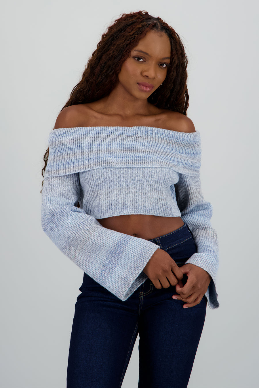 Sueter off shoulder jaspe