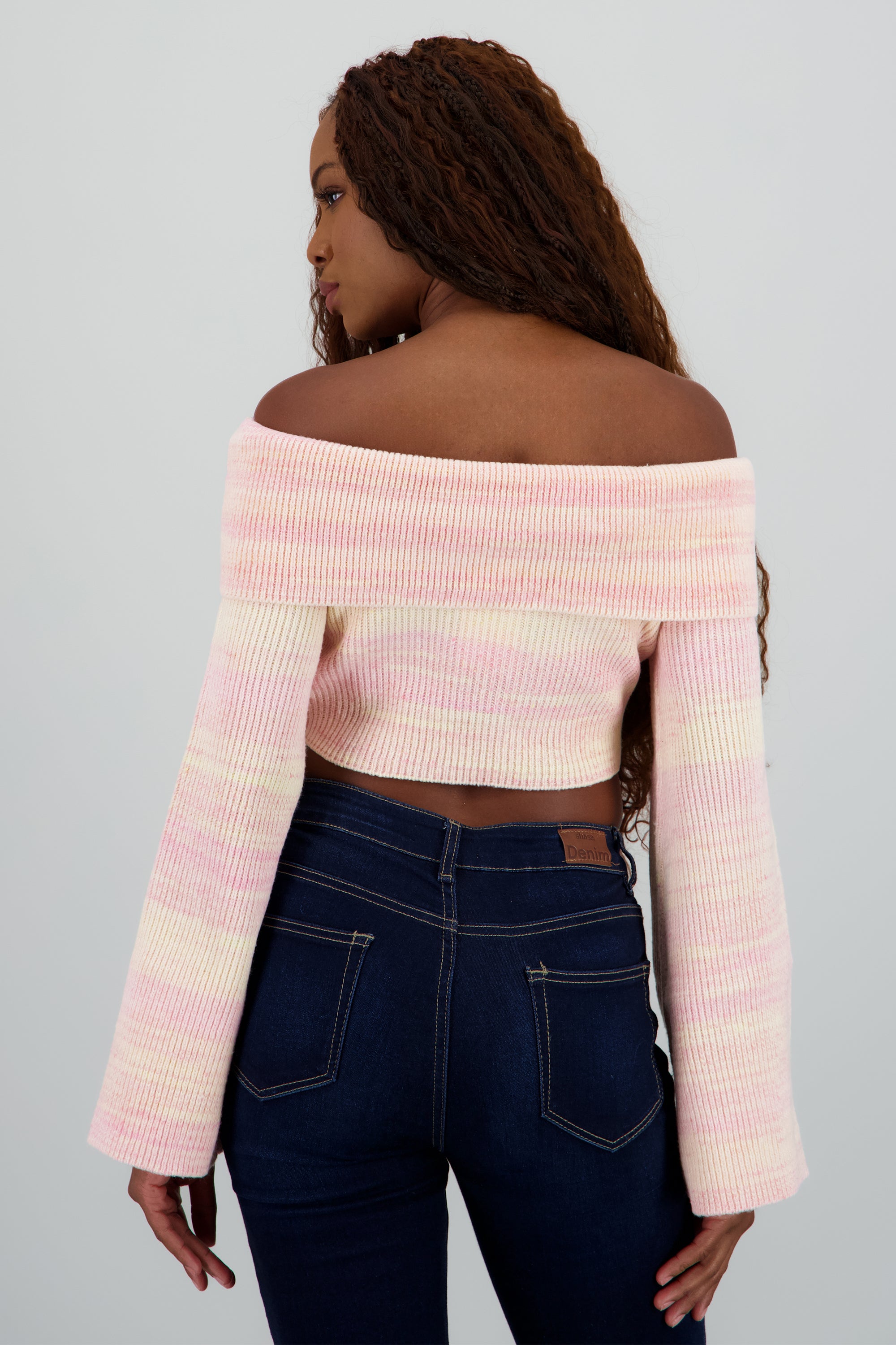 Sueter off shoulder jaspe ROSA COMBO