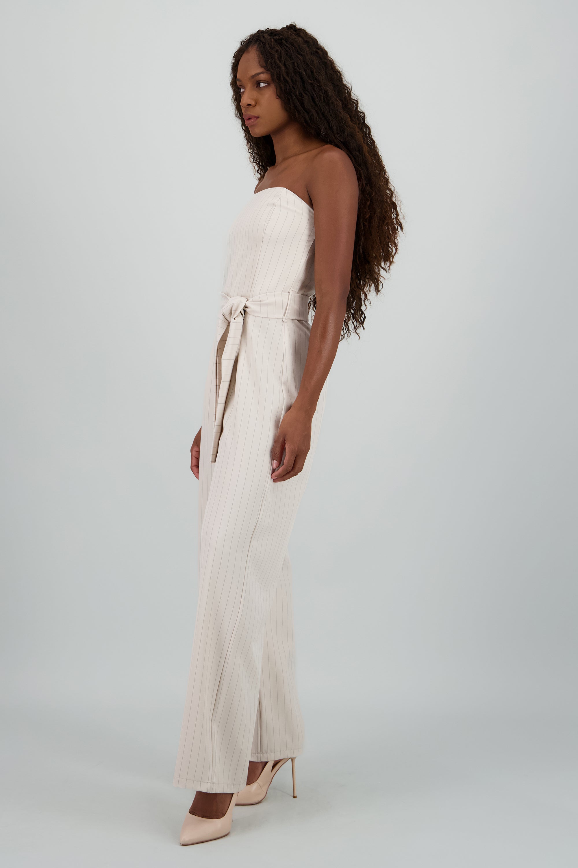 Jumpsuit strapples rayas HUESO COMBO