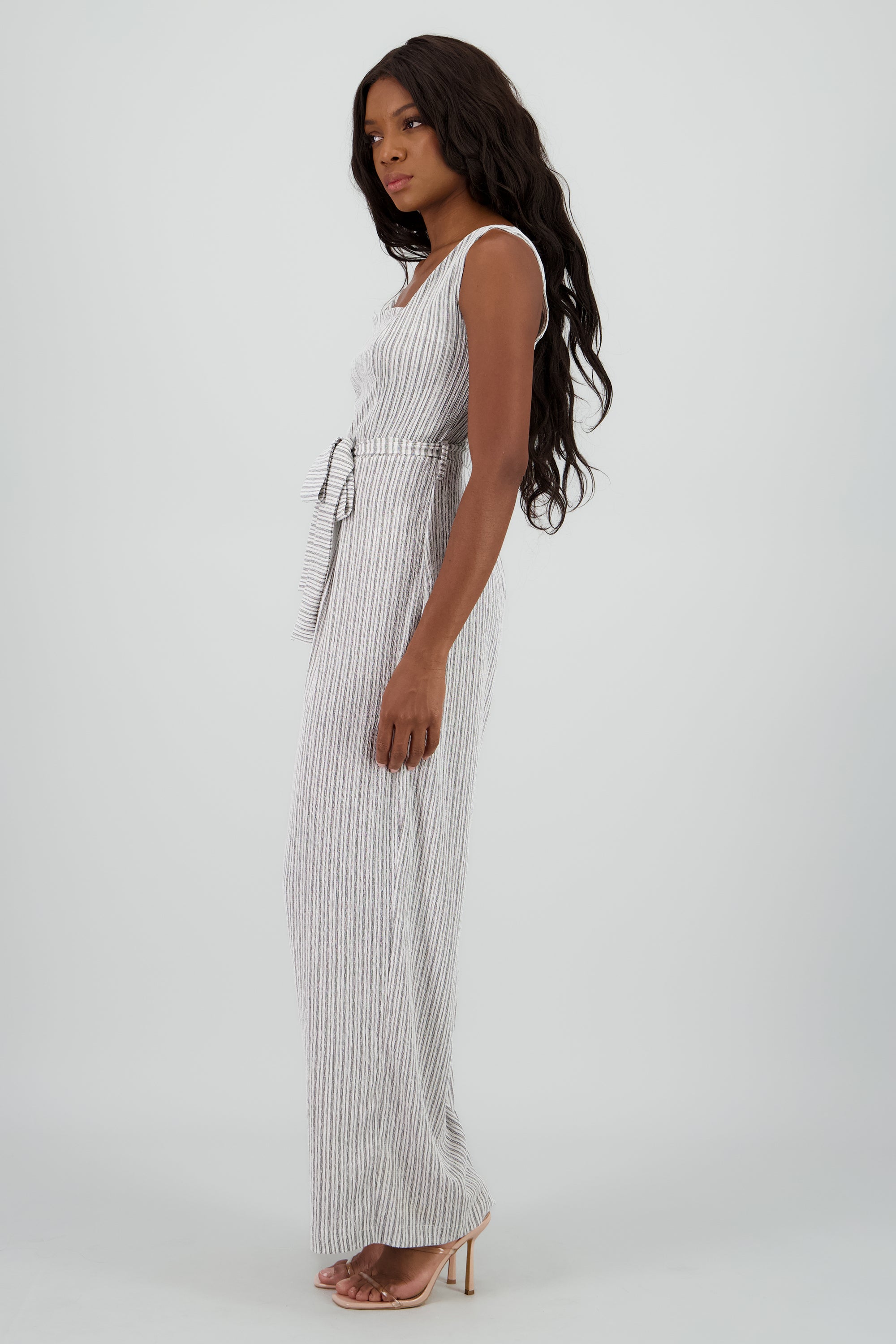 Jumpsuit escote cuadrado det lazo GRIS