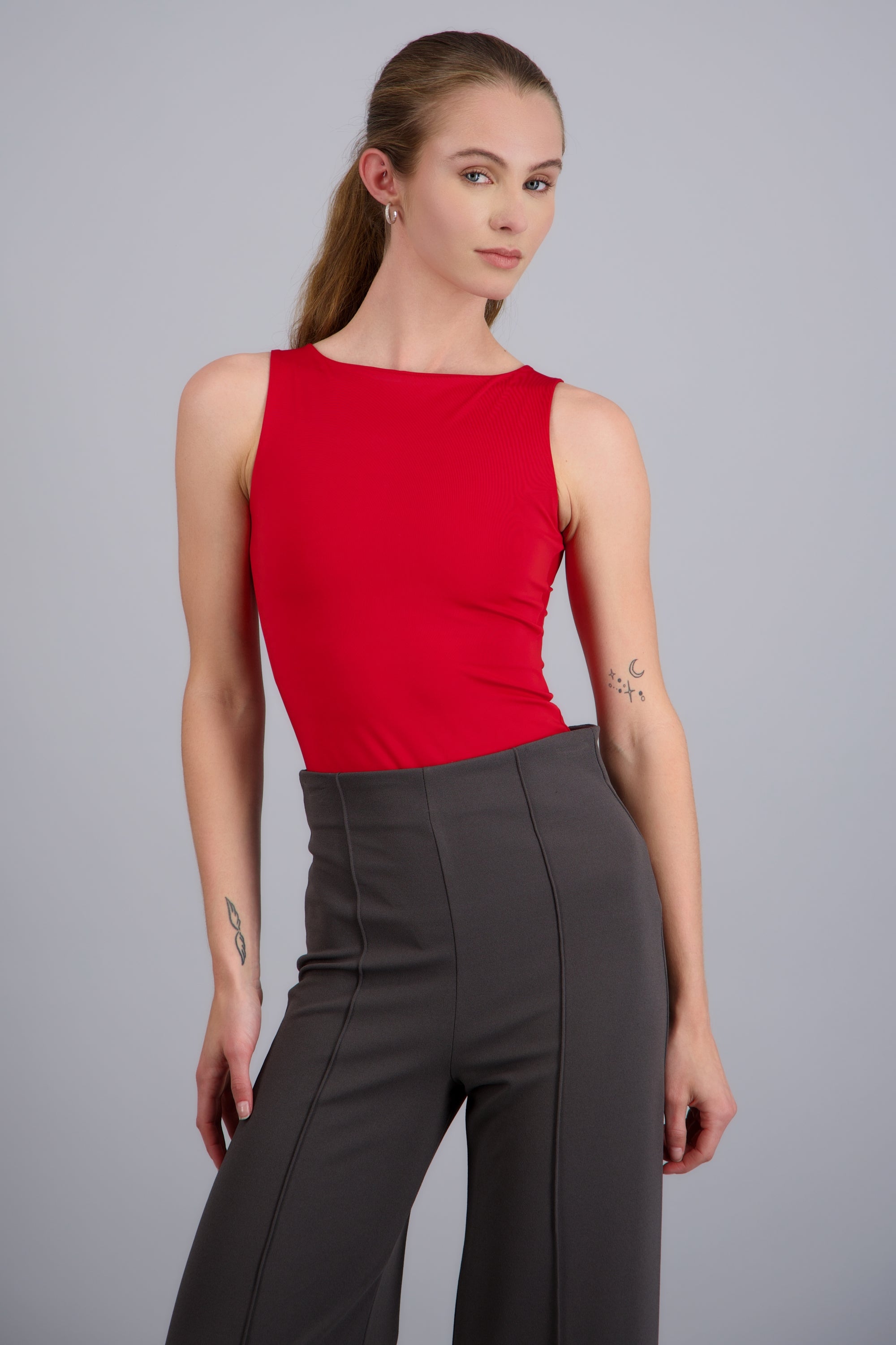 Body liso sin mangas ROJO
