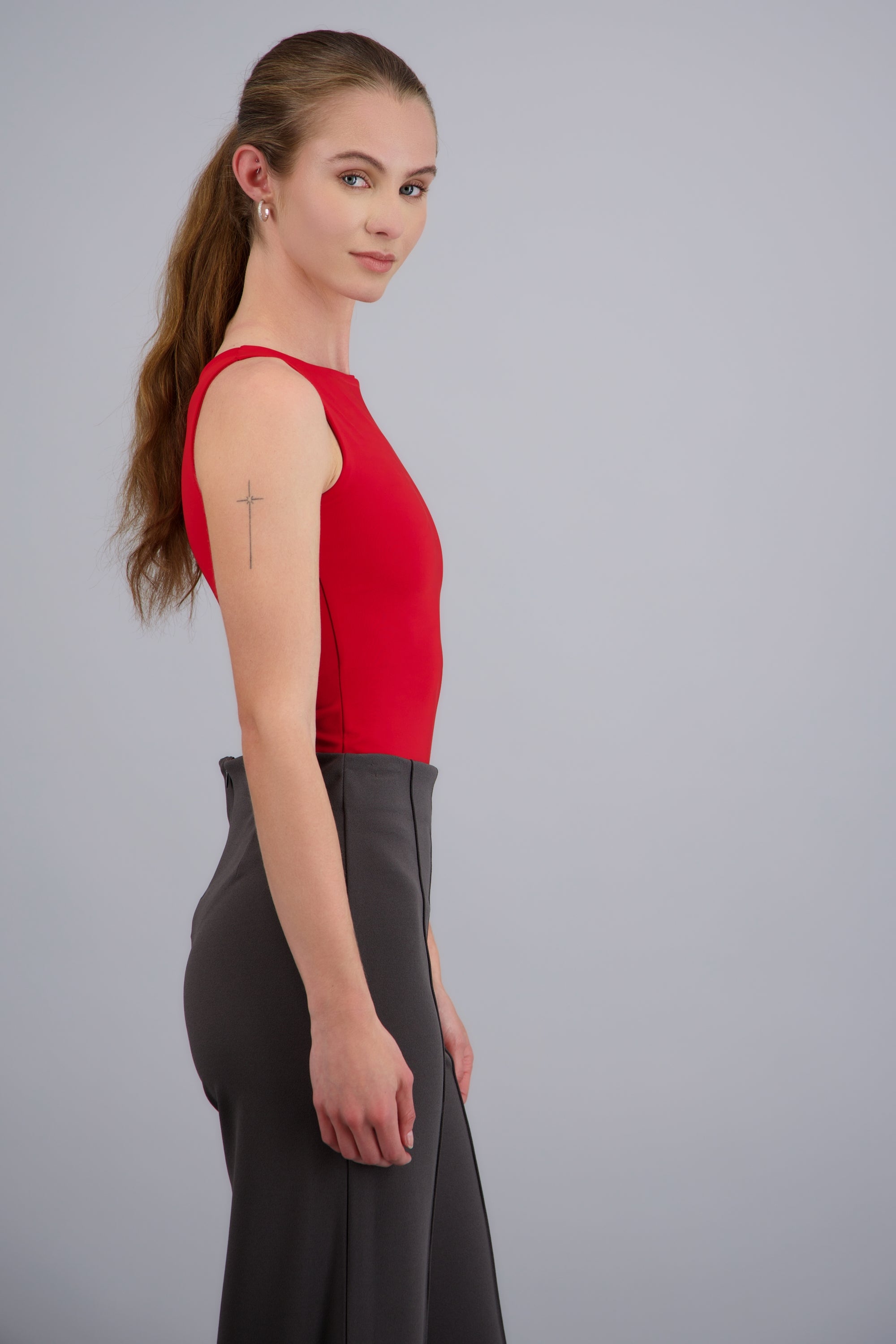 Body liso sin mangas ROJO