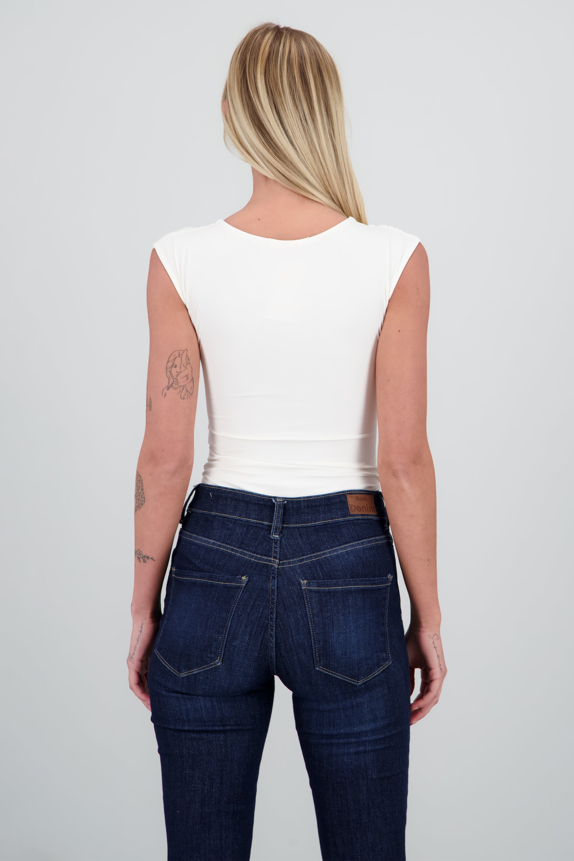 Body detalle drapeado hombro BLANCO