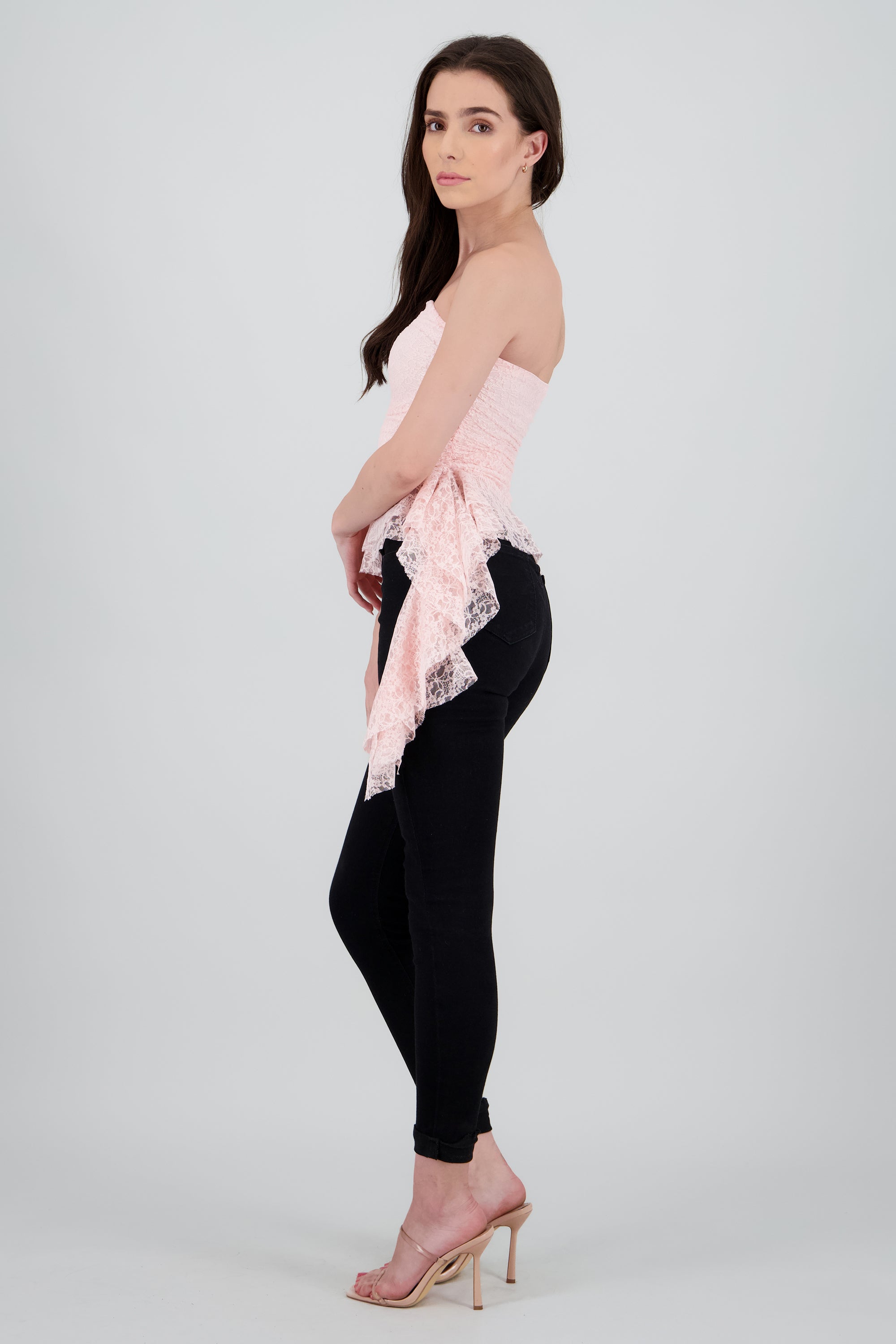 Top tiras de encaje ROSA PASTEL