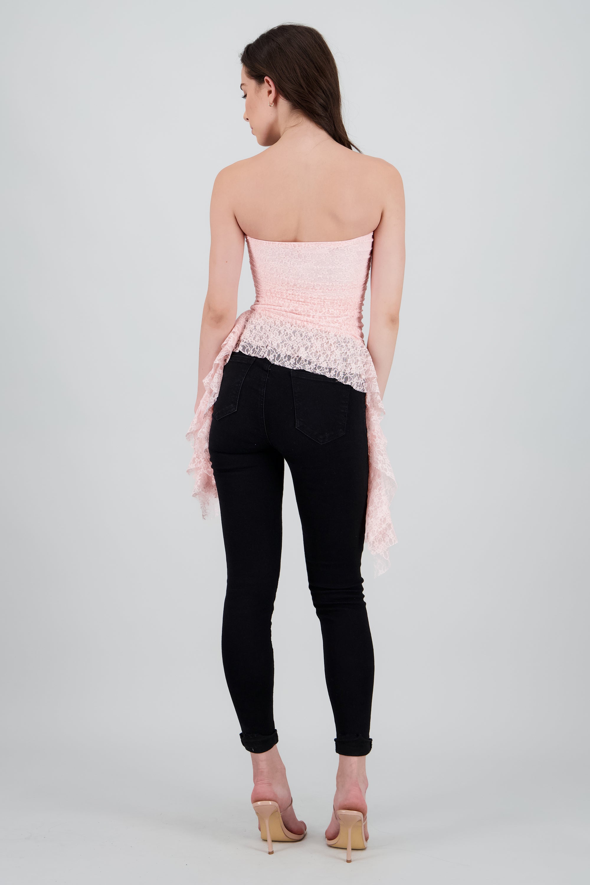 Top tiras de encaje ROSA PASTEL