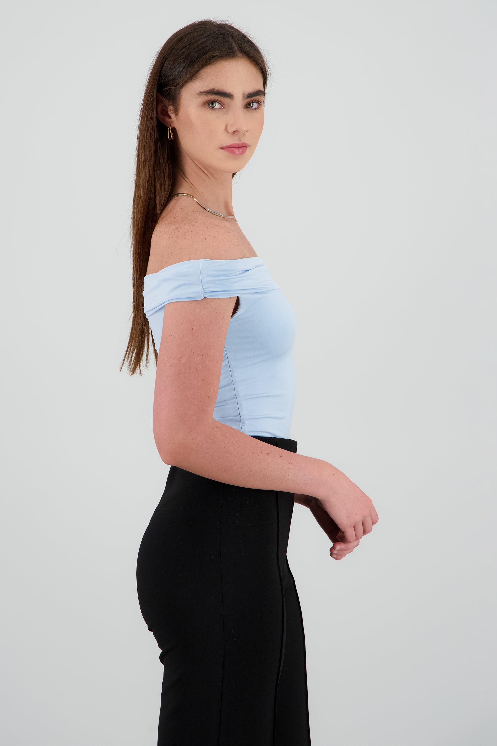 Bodysuit off shoulder AZUL PASTEL