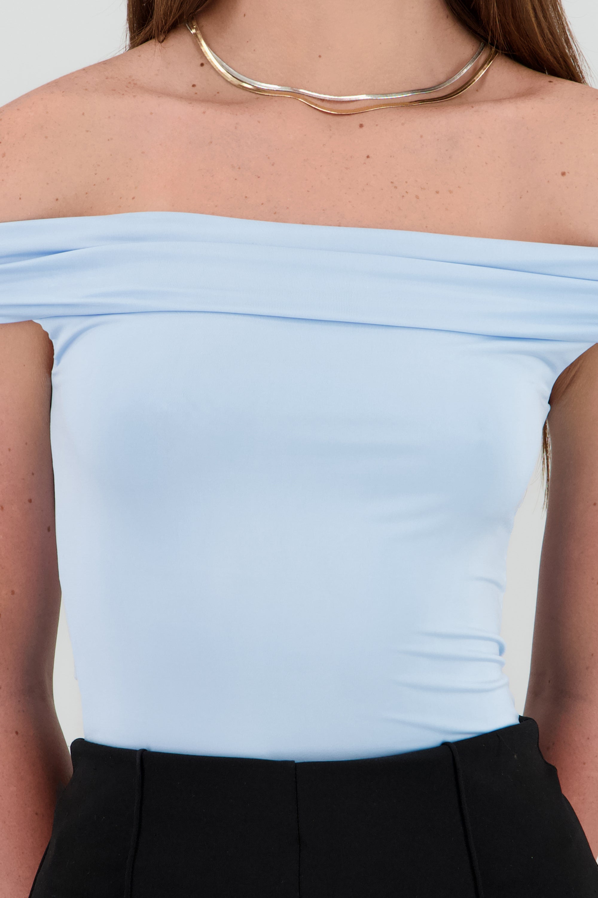 Bodysuit off shoulder AZUL PASTEL