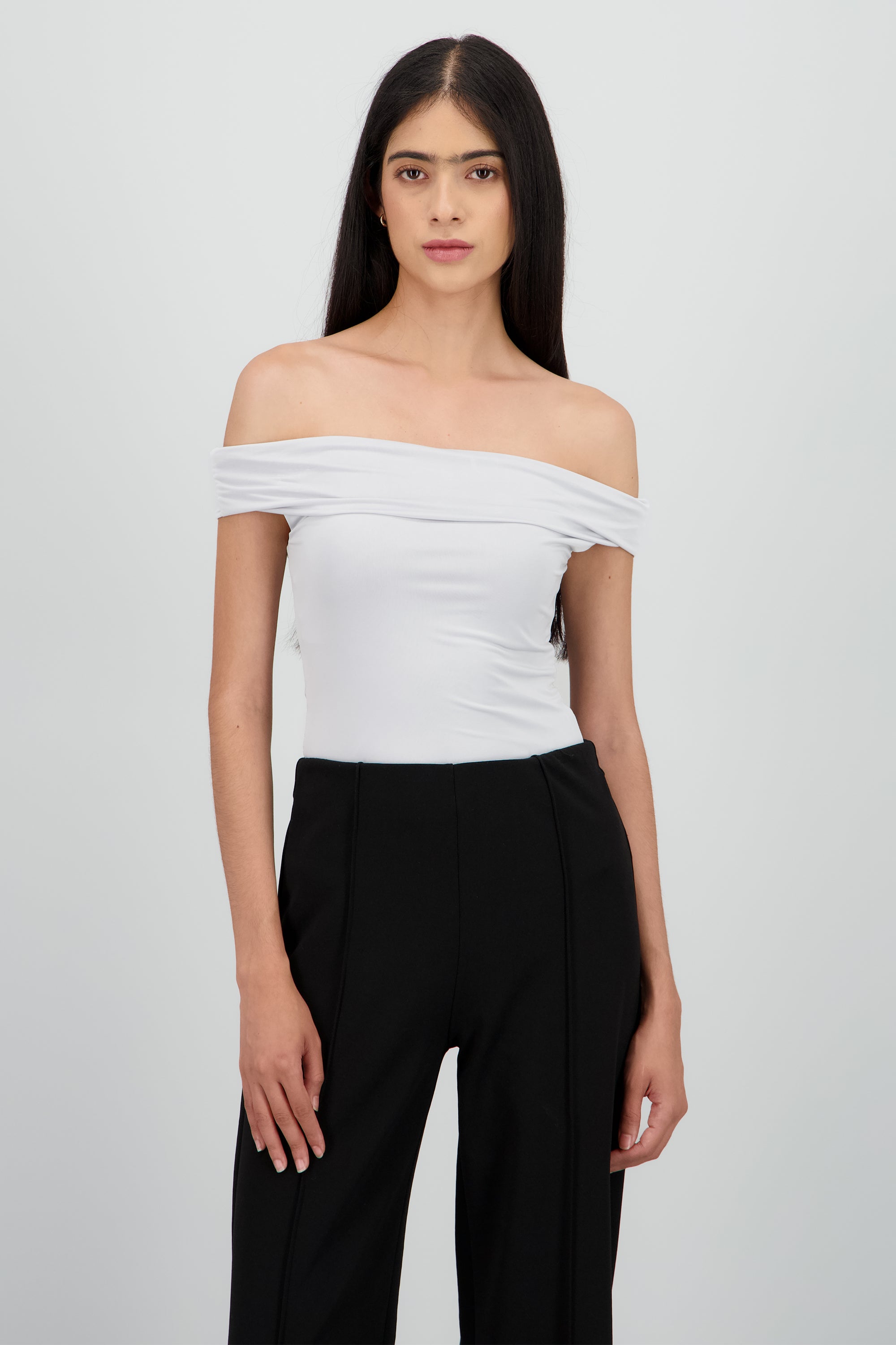 Bodysuit off shoulder GRIS CLARO