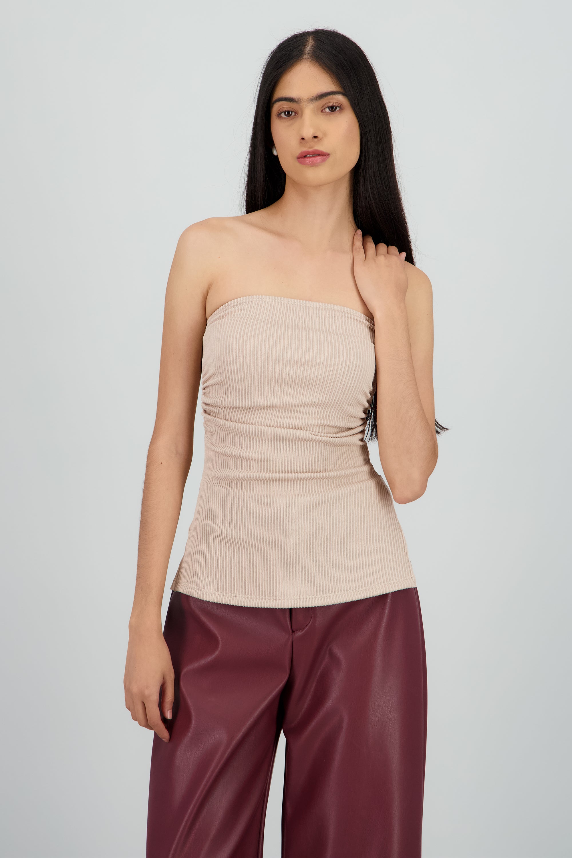 Top tubo textura BEIGE