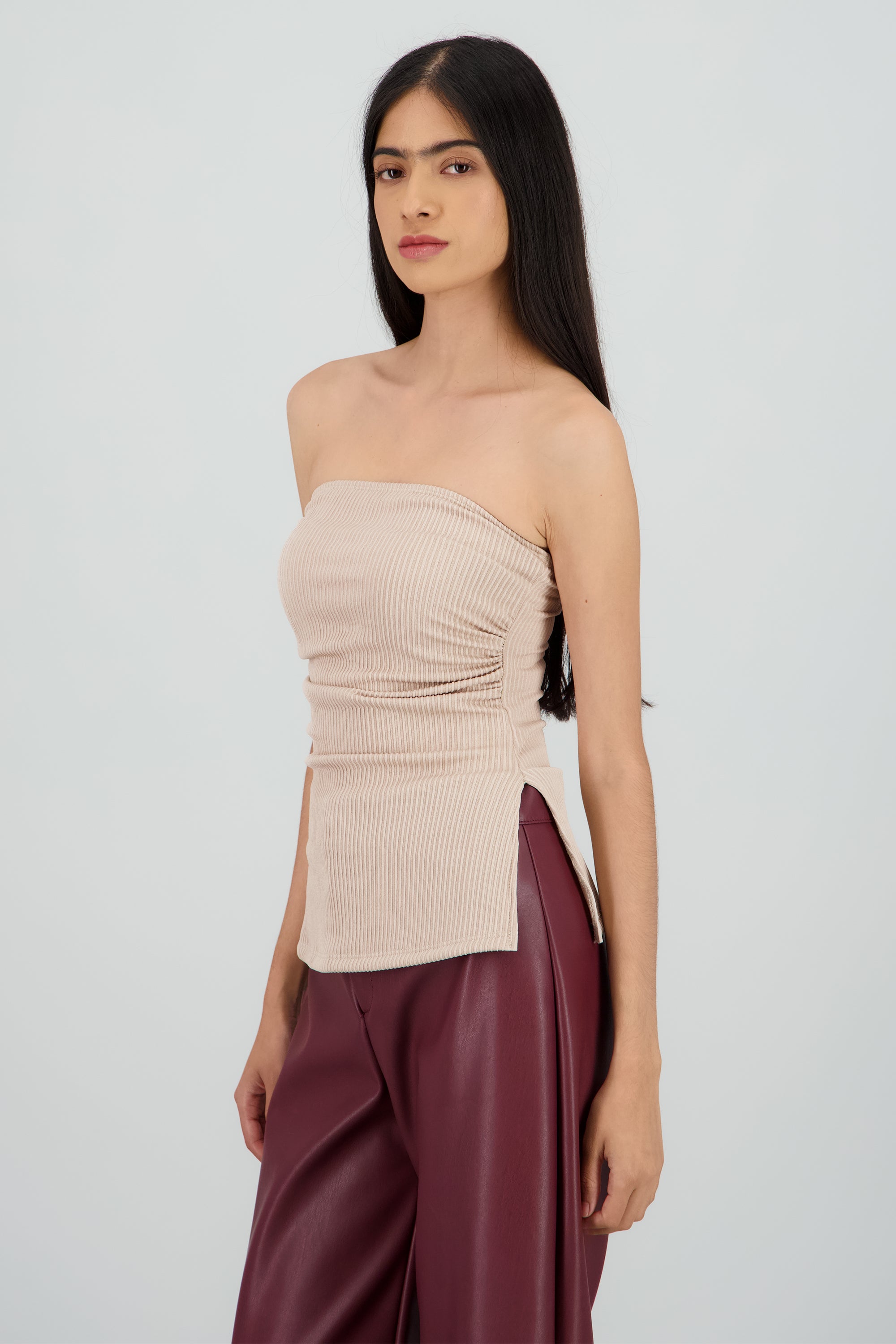 Top tubo textura BEIGE
