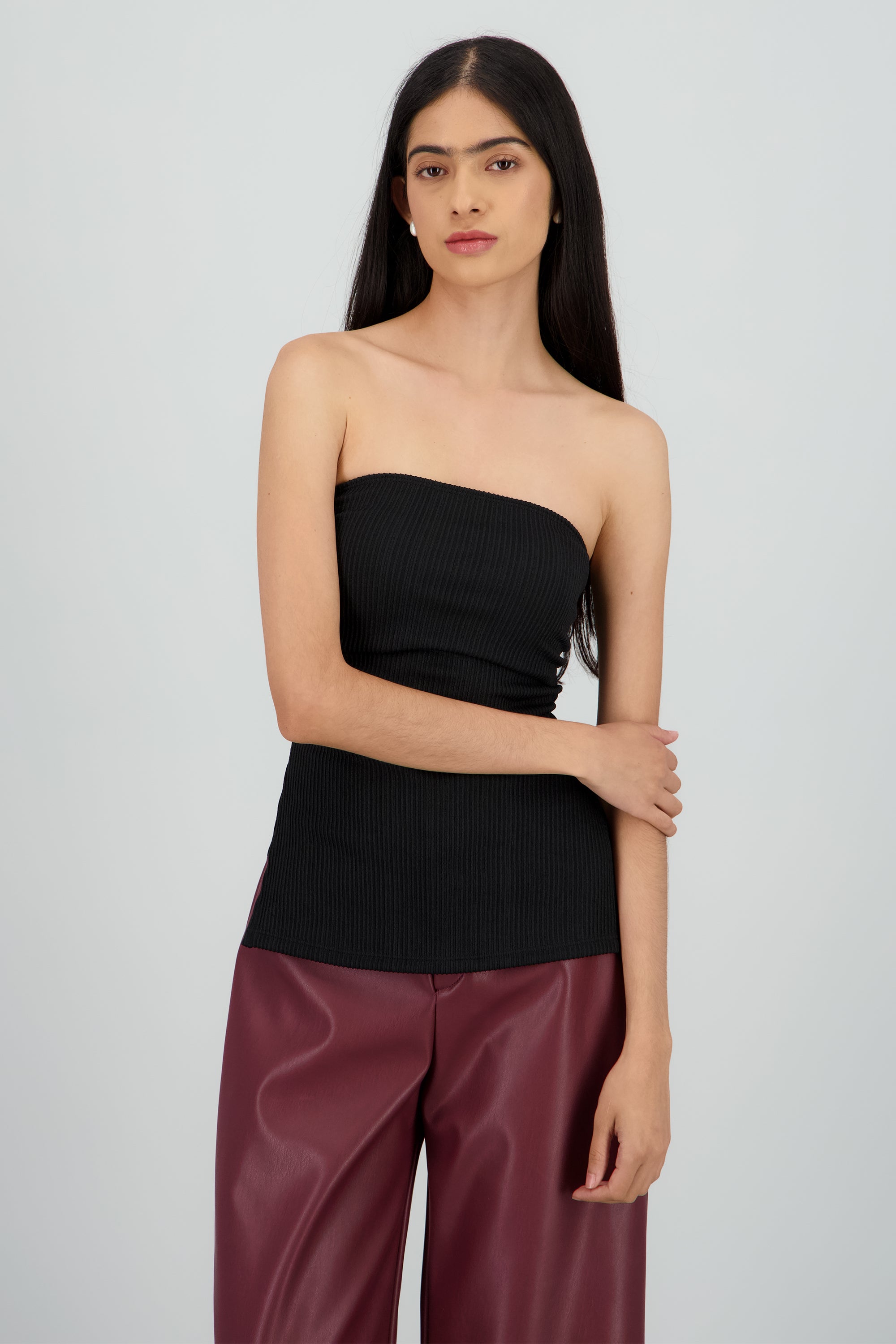 Top tubo textura NEGRO