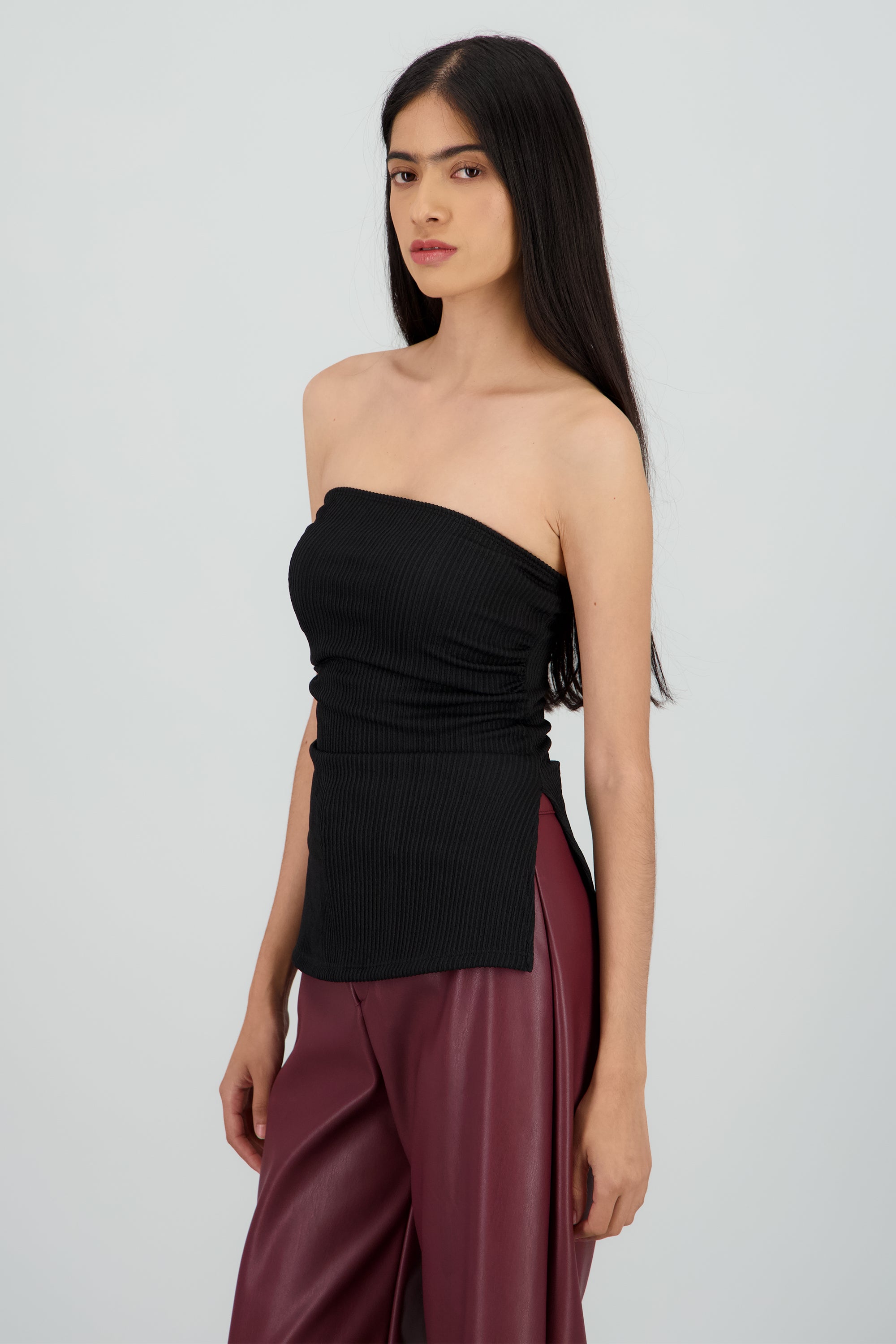Top tubo textura NEGRO