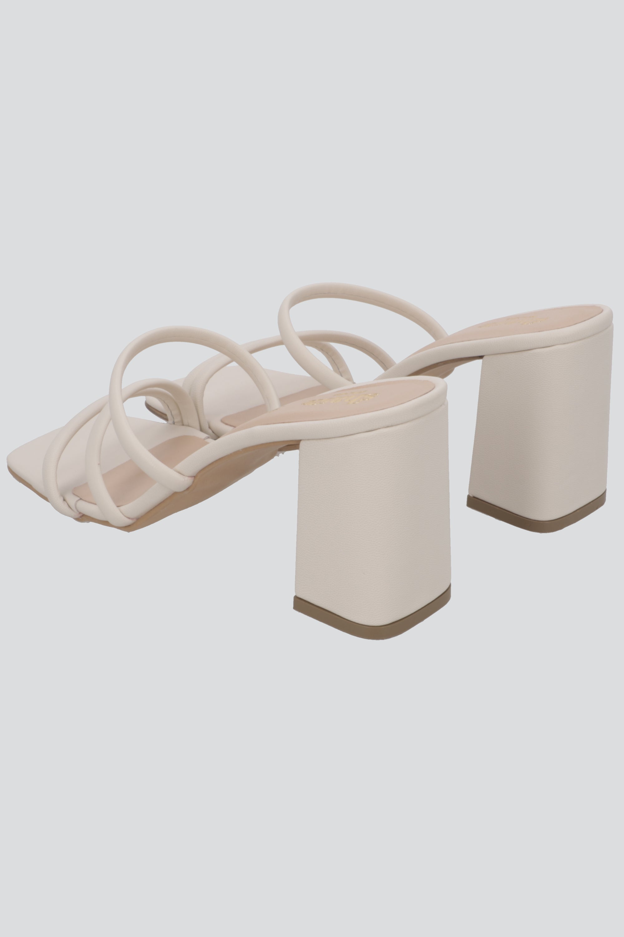 Tacon bloque tiras lisa NUDE