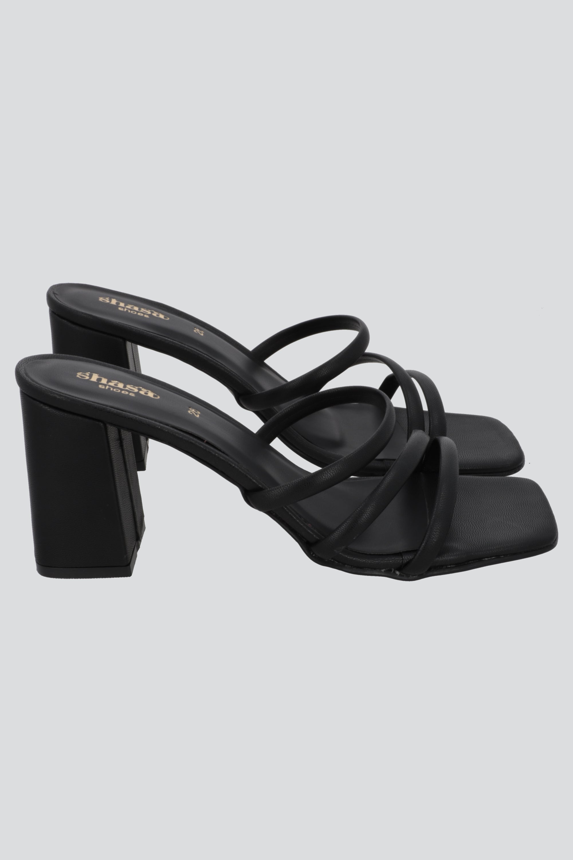 Tacon bloque tiras lisa NEGRO