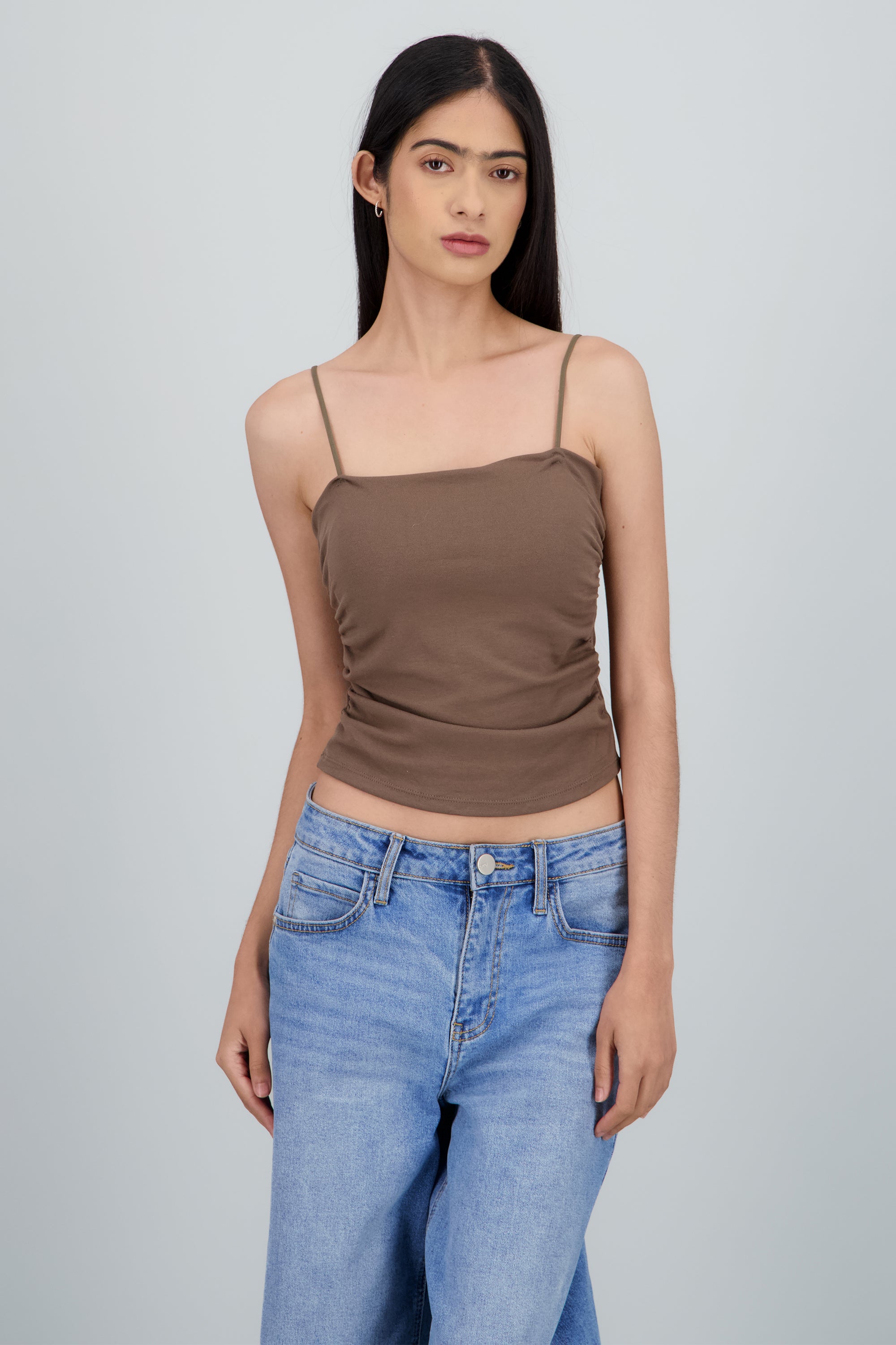 Top de tirantes con copas liso OLIVO