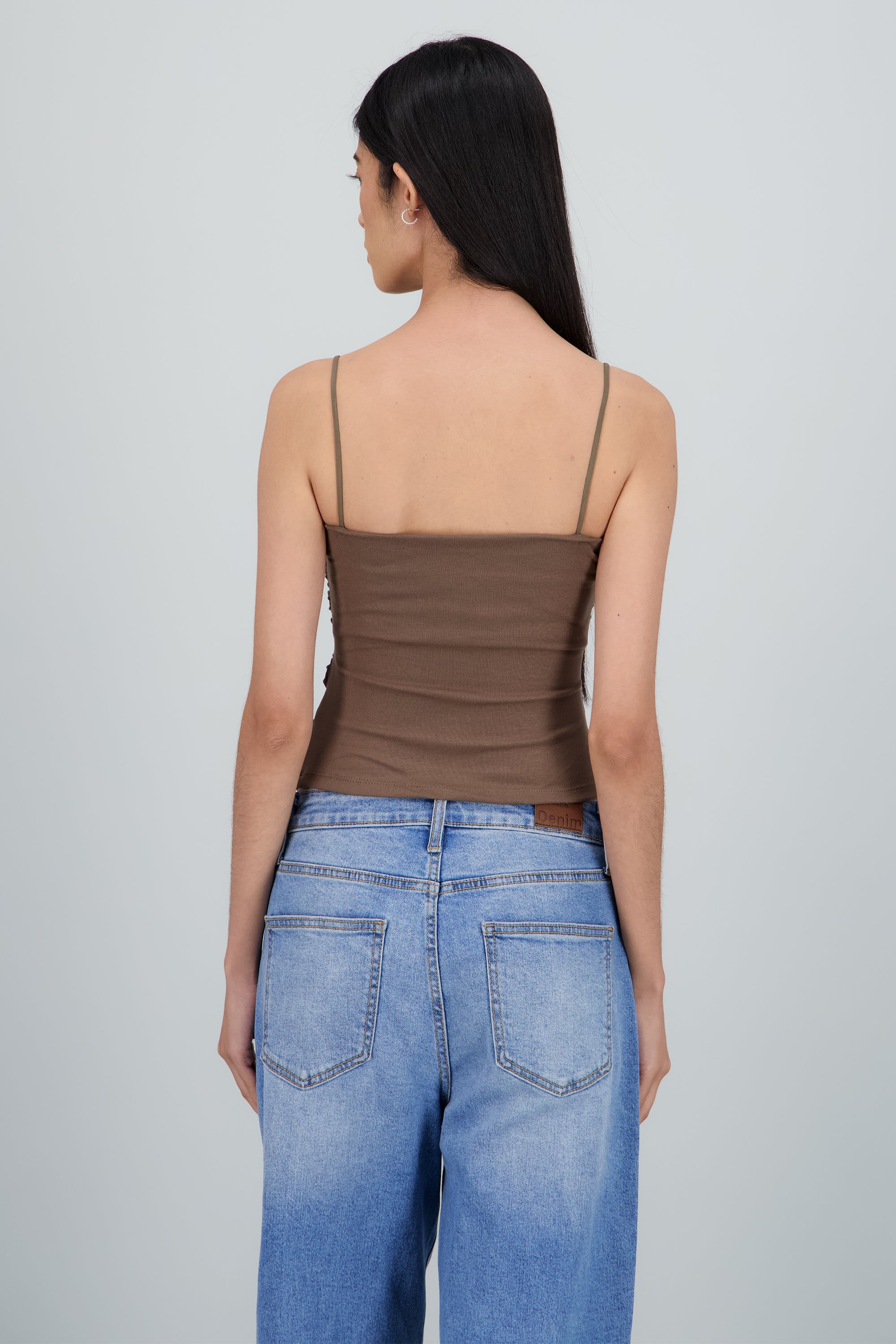 Top de tirantes con copas liso OLIVO