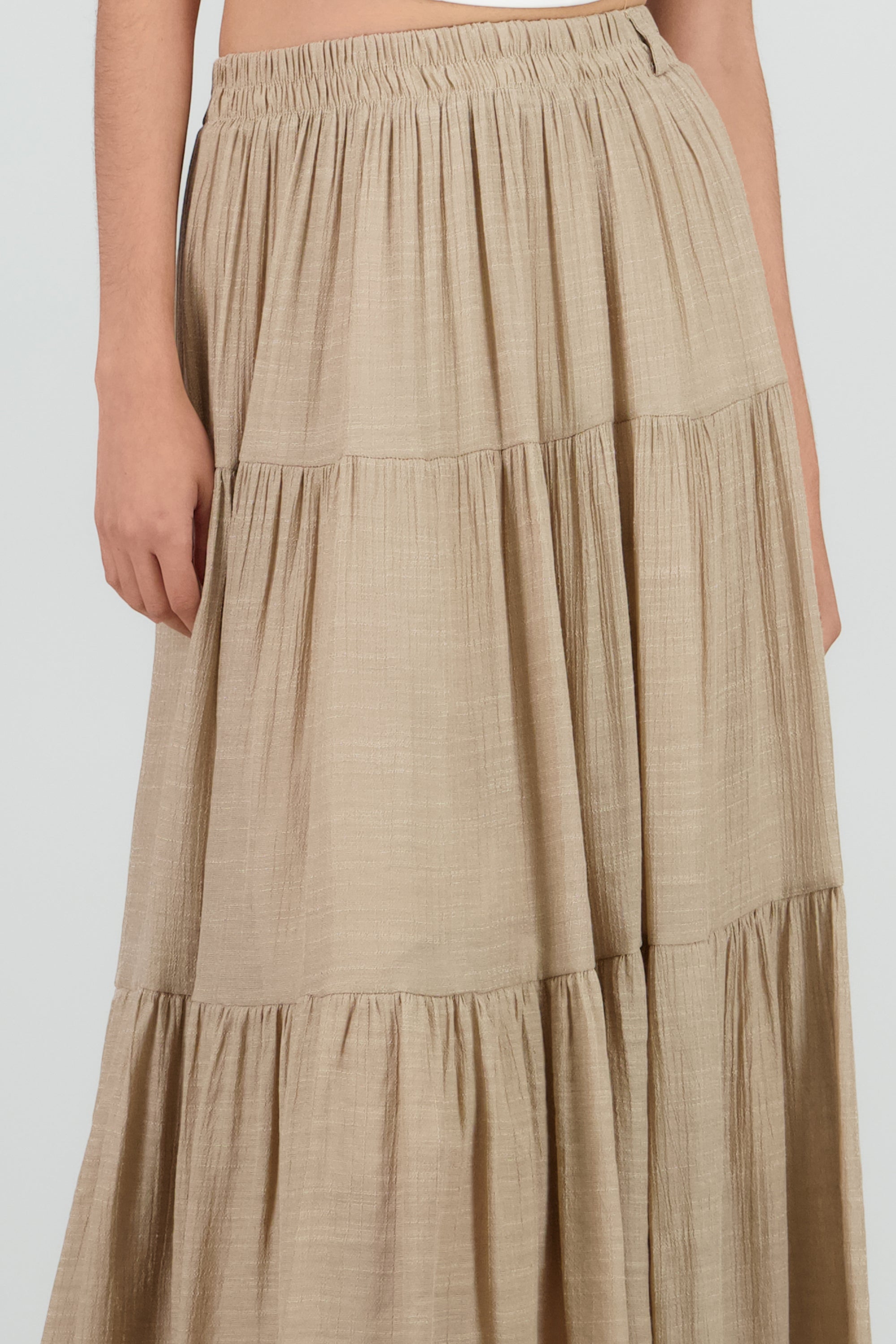 Falda midi textura KHAKI