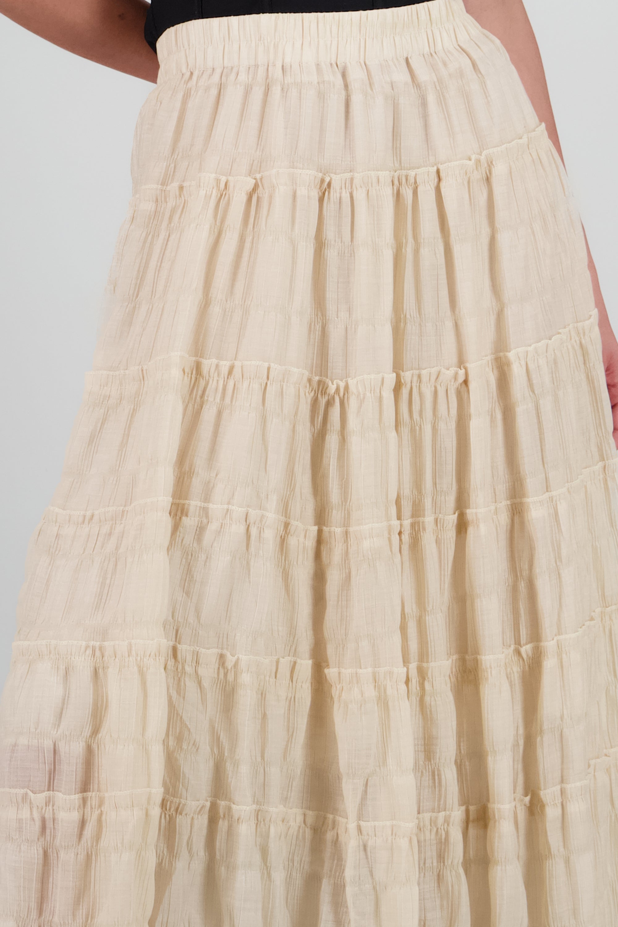 Falda midi capas BEIGE