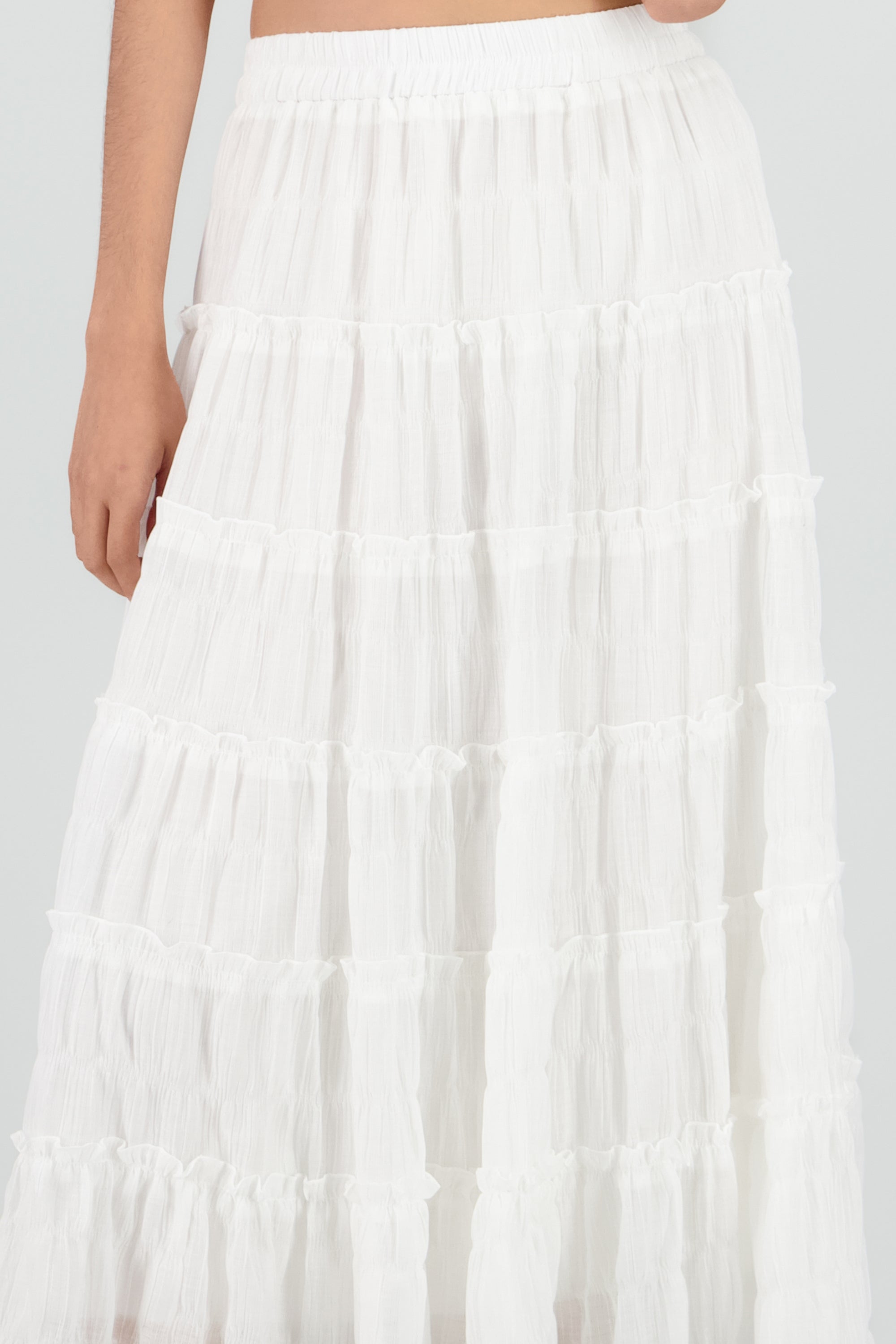 Falda midi capas BLANCO