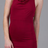 Vestido halter escote cascada