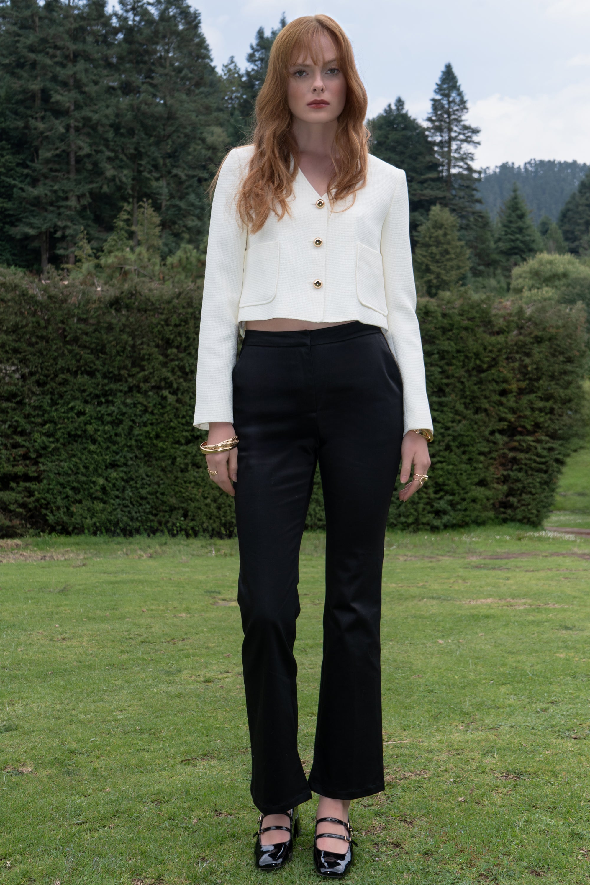 Pantalones rectos corte sastre NEGRO