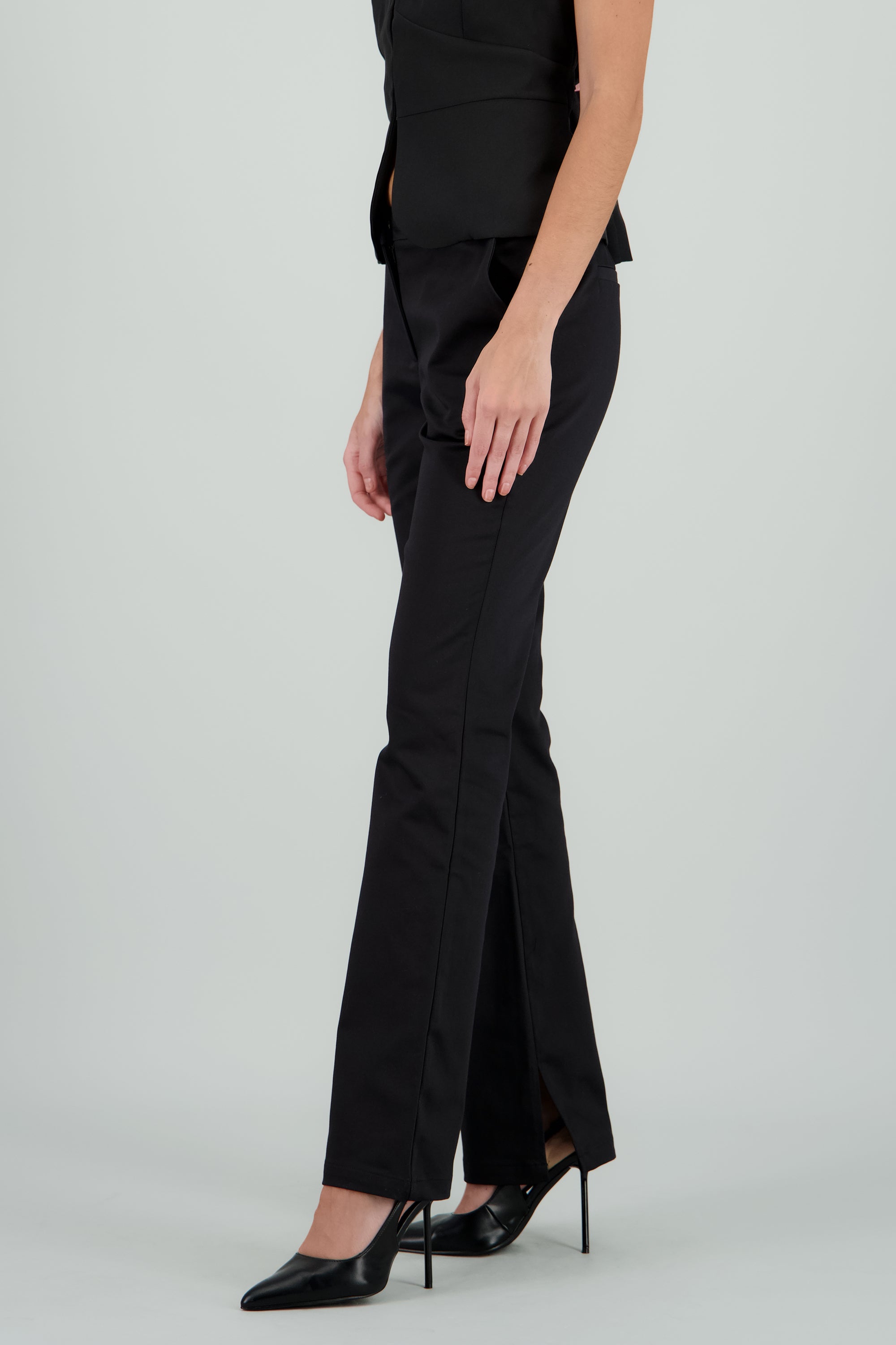 Pantalones rectos corte sastre NEGRO