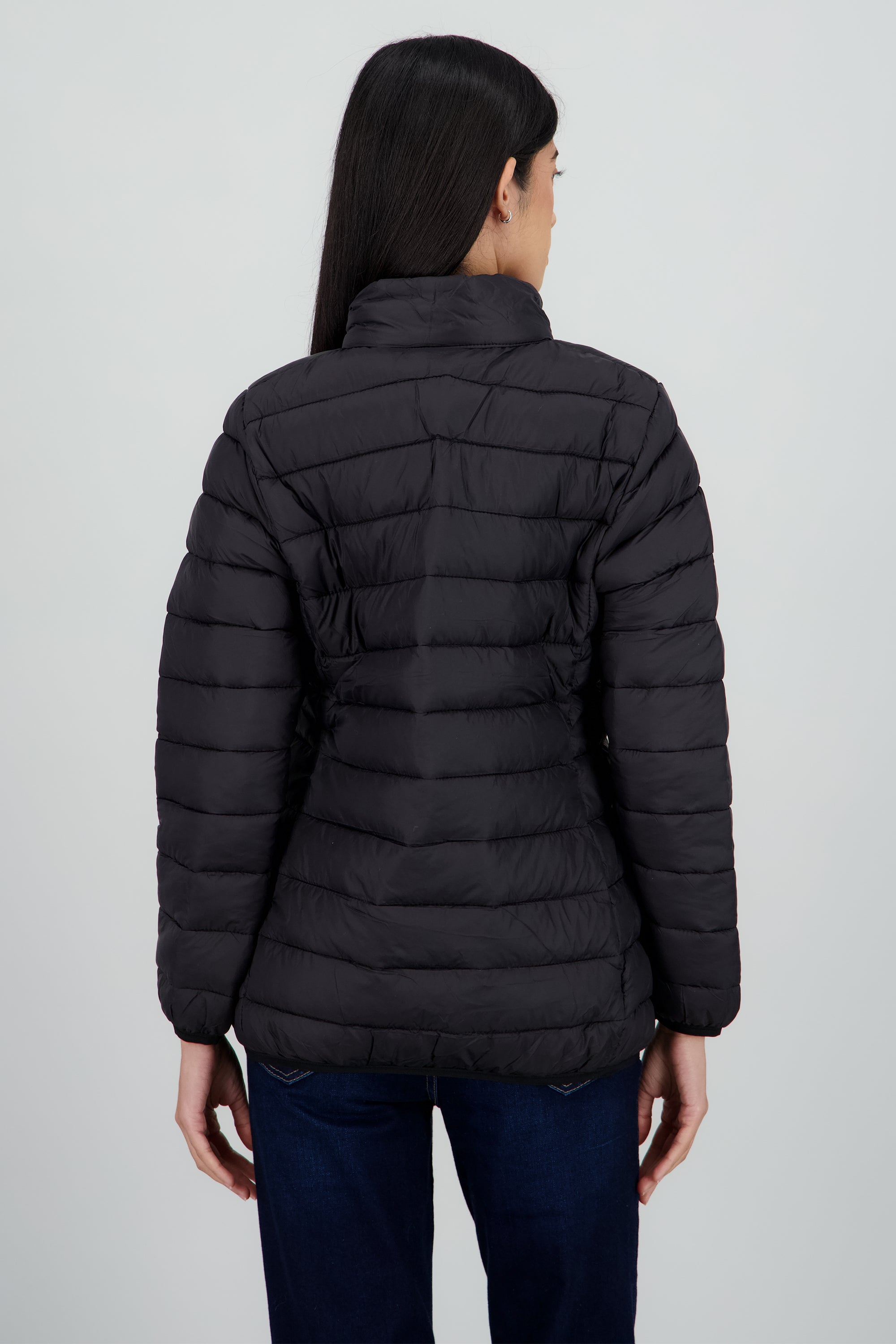 Chamarra capitonada lisa NEGRO