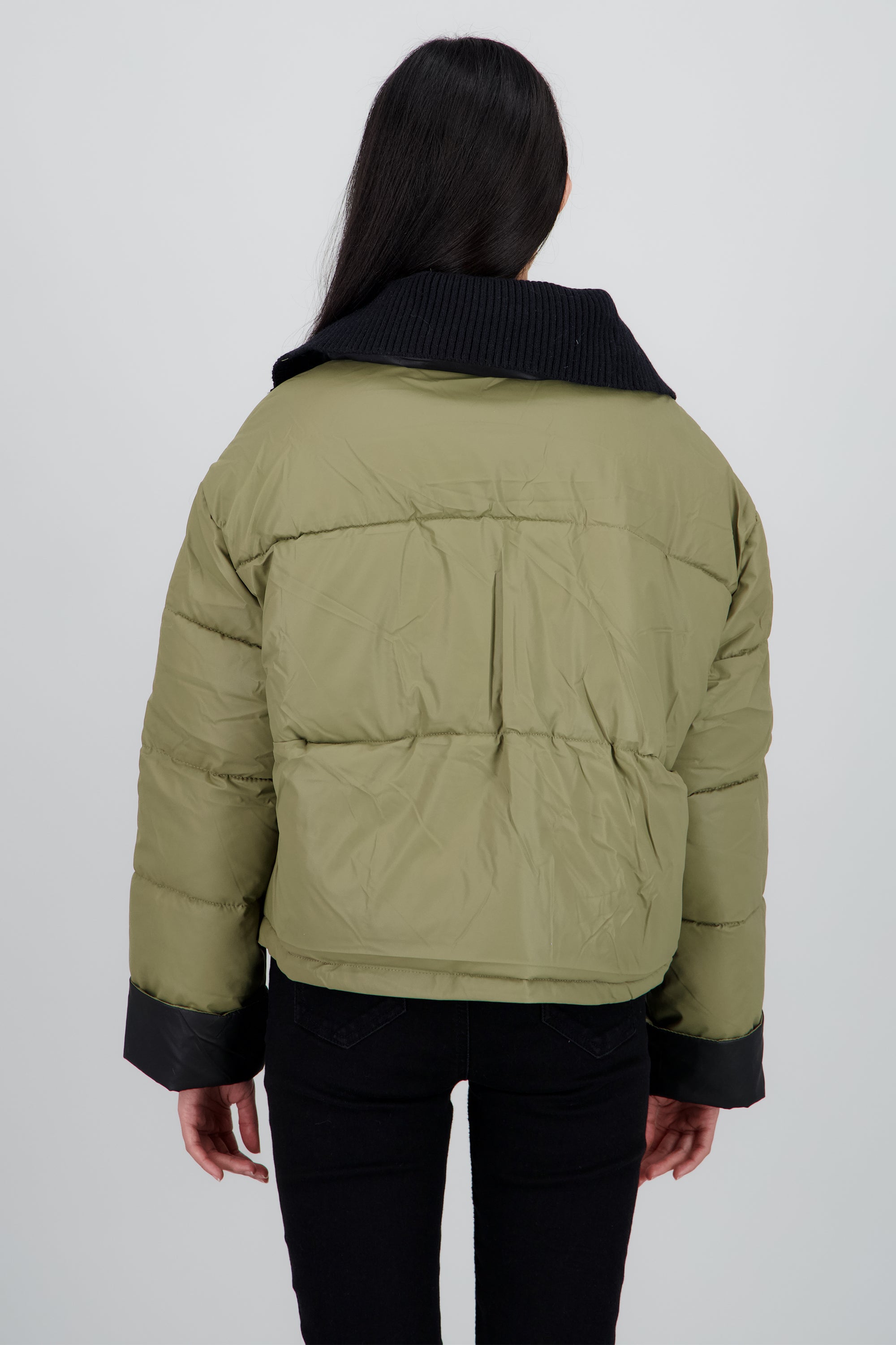 Chamarra aviador puffer KHAKI COMBO