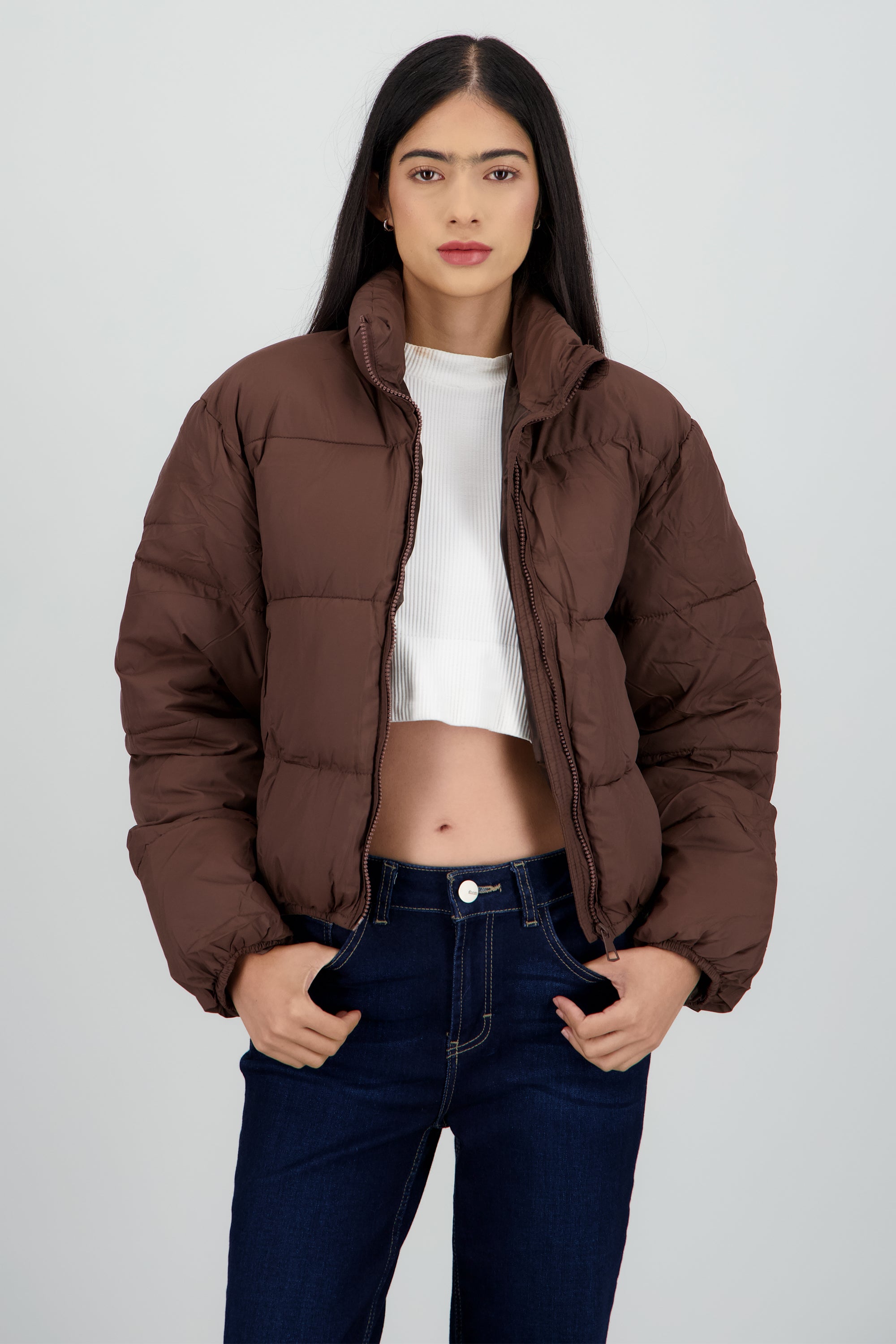 Chamarra puffer capitonada CHOCOLATE