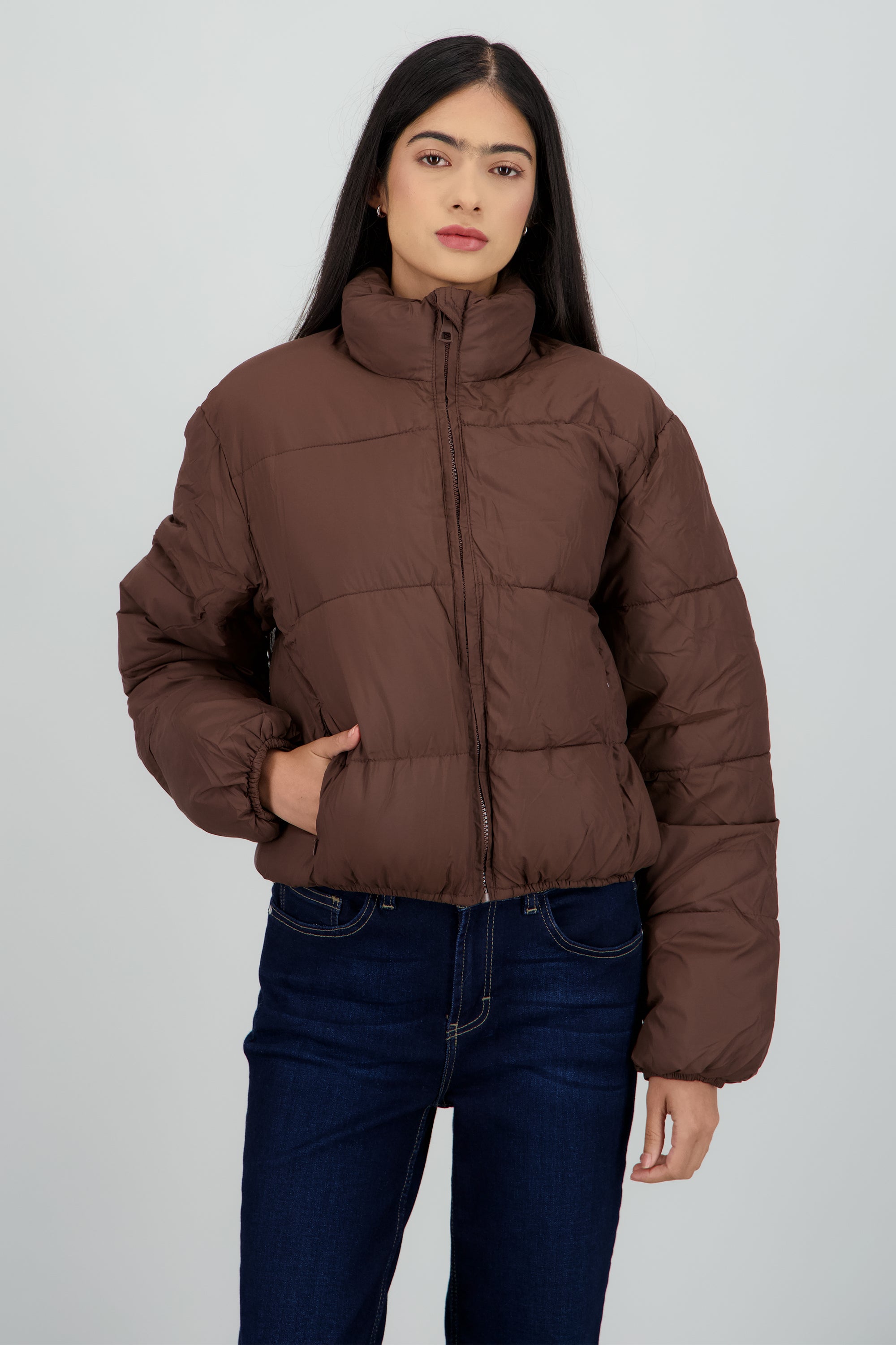 Chamarra puffer capitonada CHOCOLATE