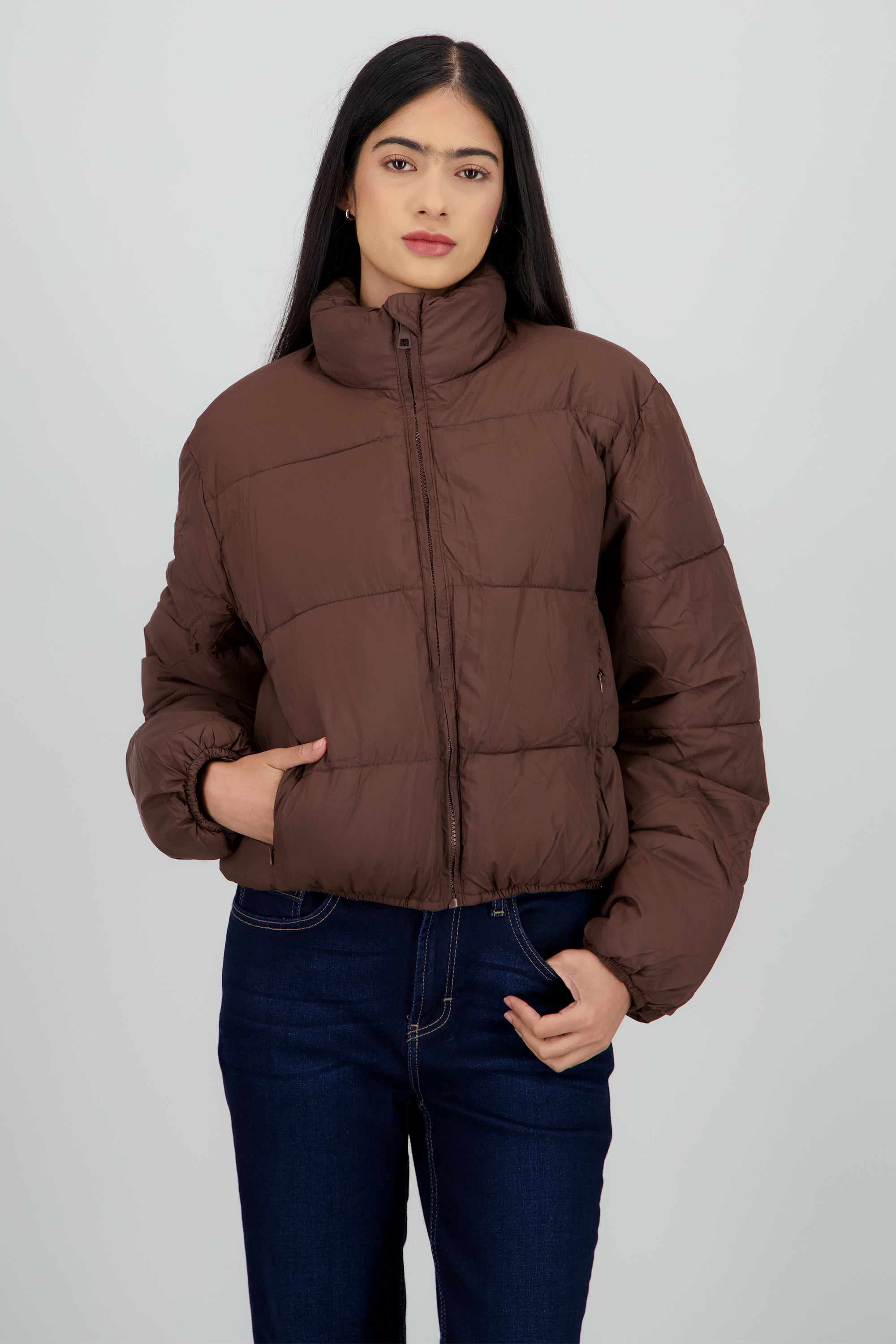 Chamarra puffer capitonada CHOCOLATE