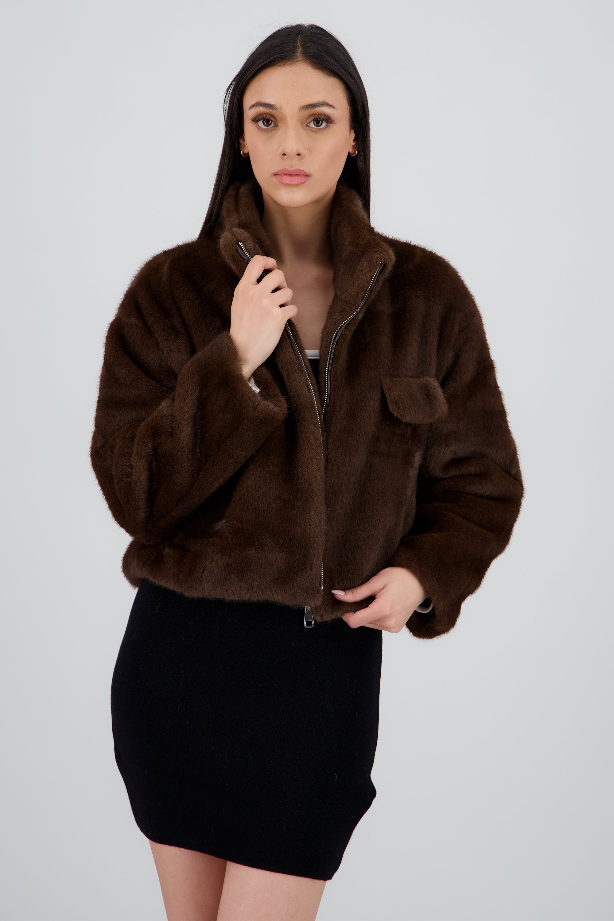 Chamarra efecto pelo CAFE