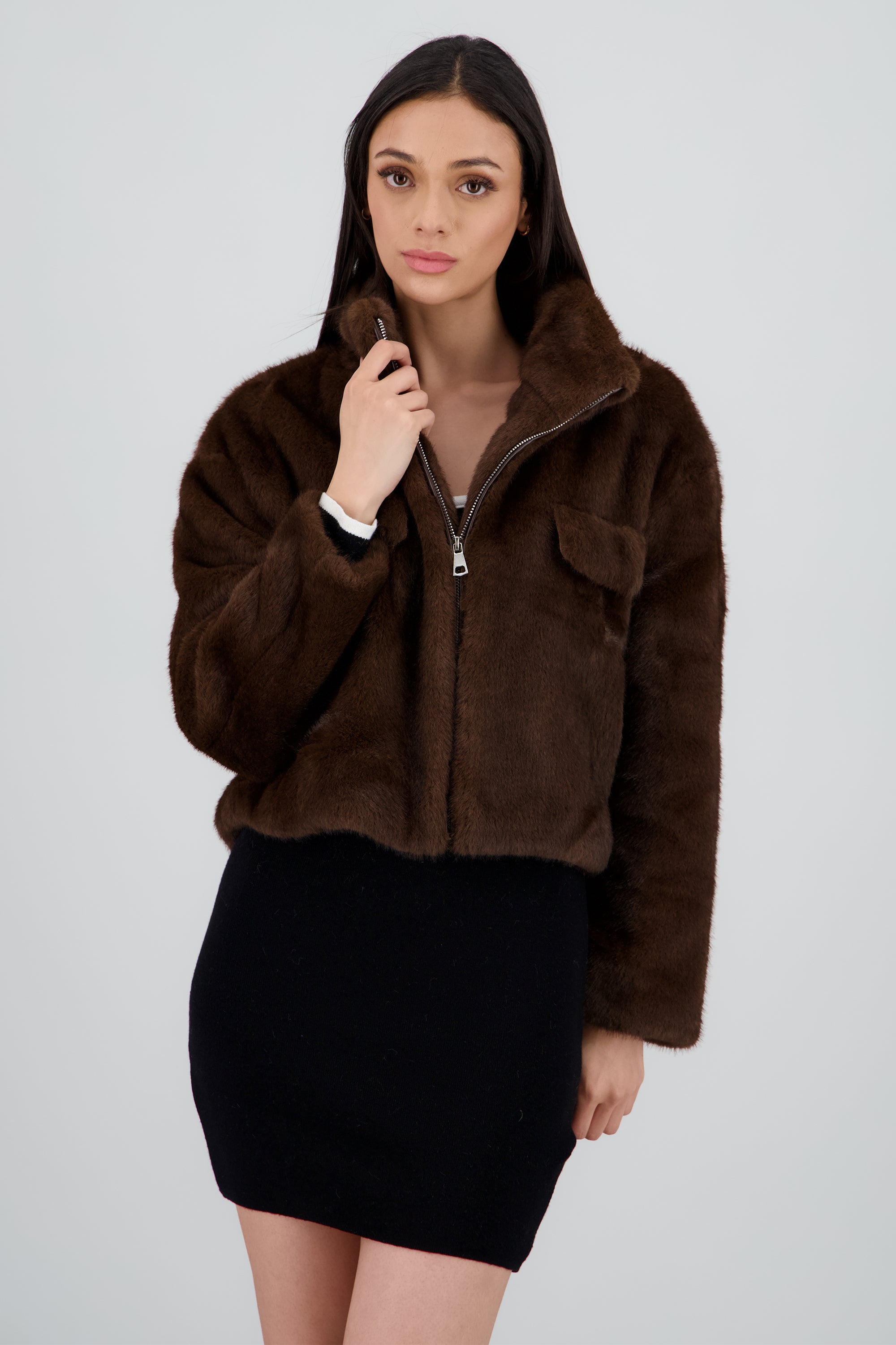 Chamarra efecto pelo CAFE